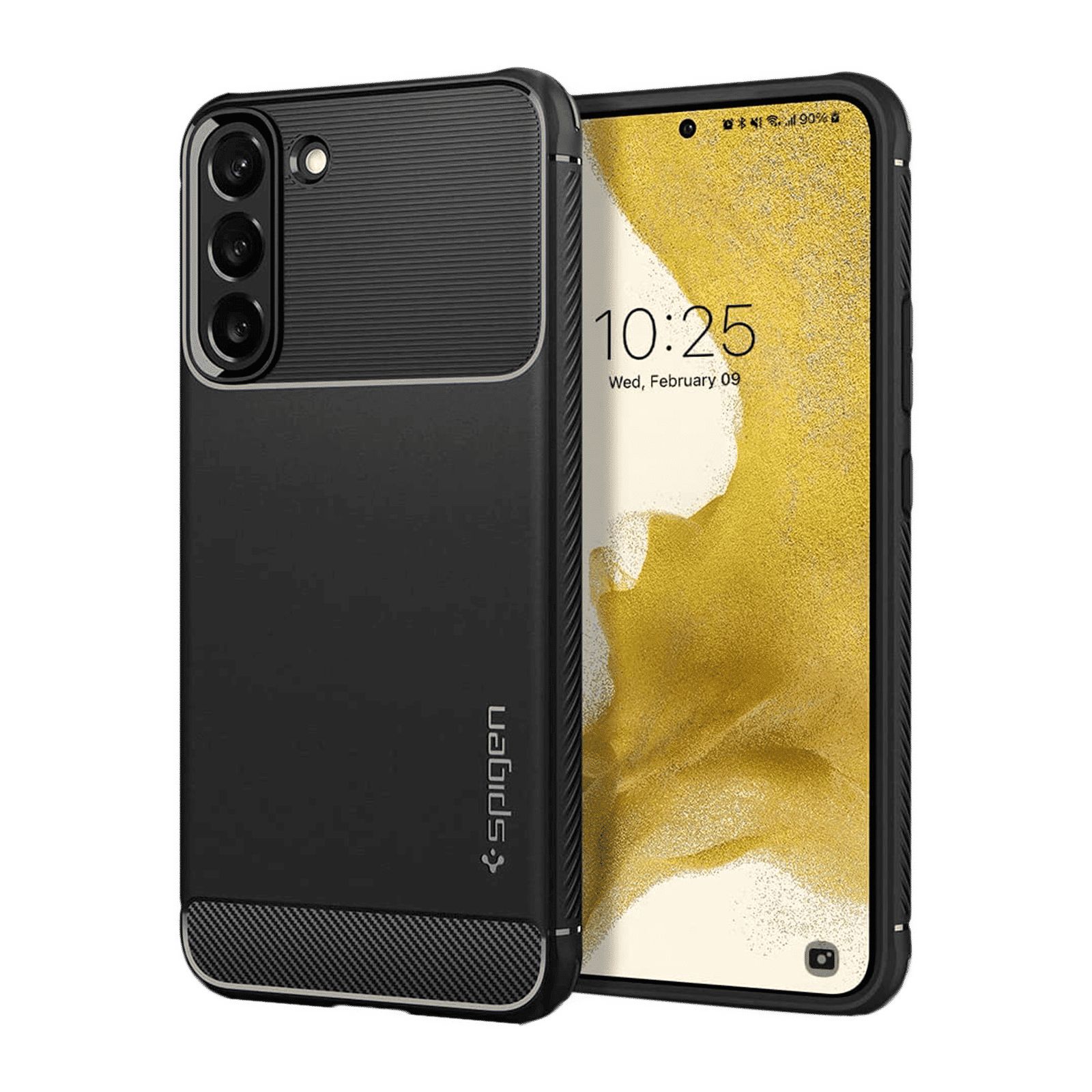 Spigen Rugged Armor TPU Back Cover for SAMSUNG Galaxy S22+ 5G (Supports Wireless Charging, Matte Black)_1