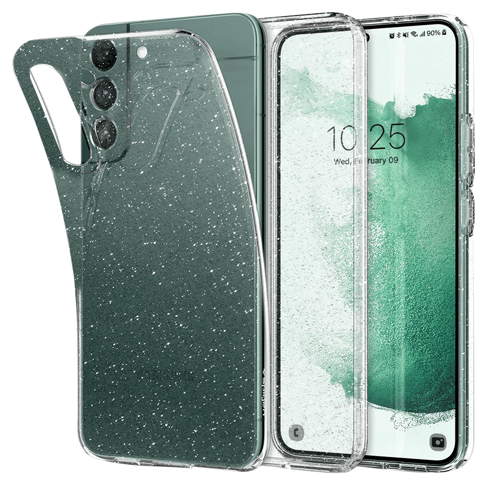 Spigen Crystal Glitter TPU Back Cover for SAMSUNG Galaxy S22+ 5G (Supports Wireless Charging, Crystal Quartz)_5