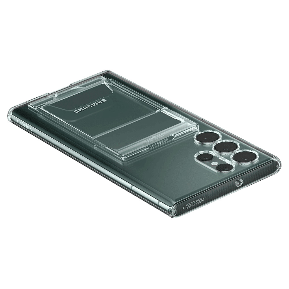 Spigen Crystal Slot Dual Soft TPU Back Cover for SAMSUNG Galaxy S22 Ultra 5G (Air Cushion Technology, Crystal Clear)_7