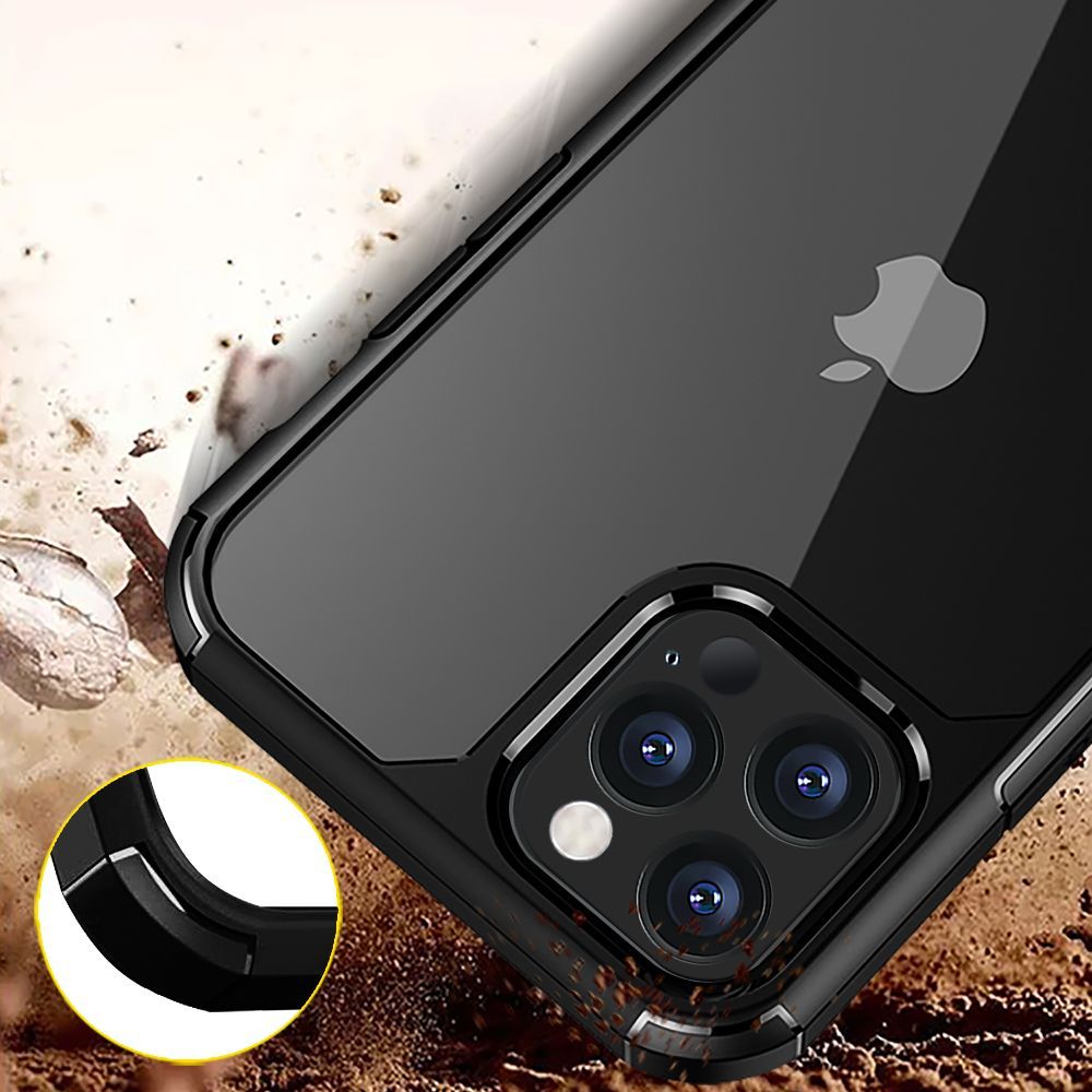 GRIPP Defender Polycarbonate & TPU Back Cover for Apple iPhone 12, 12 Pro (Dual Layer Protection, Black)_8