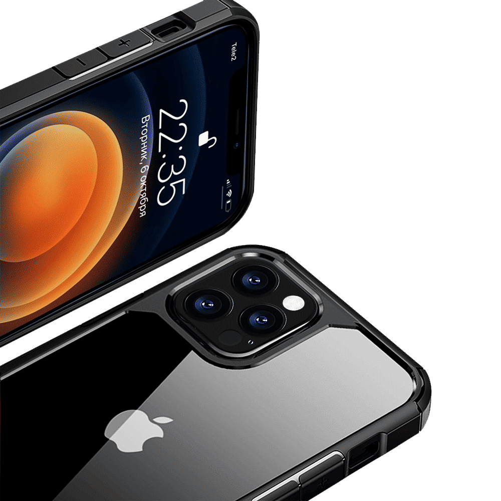 GRIPP Defender Polycarbonate & TPU Back Cover for Apple iPhone 12, 12 Pro (Dual Layer Protection, Black)_6