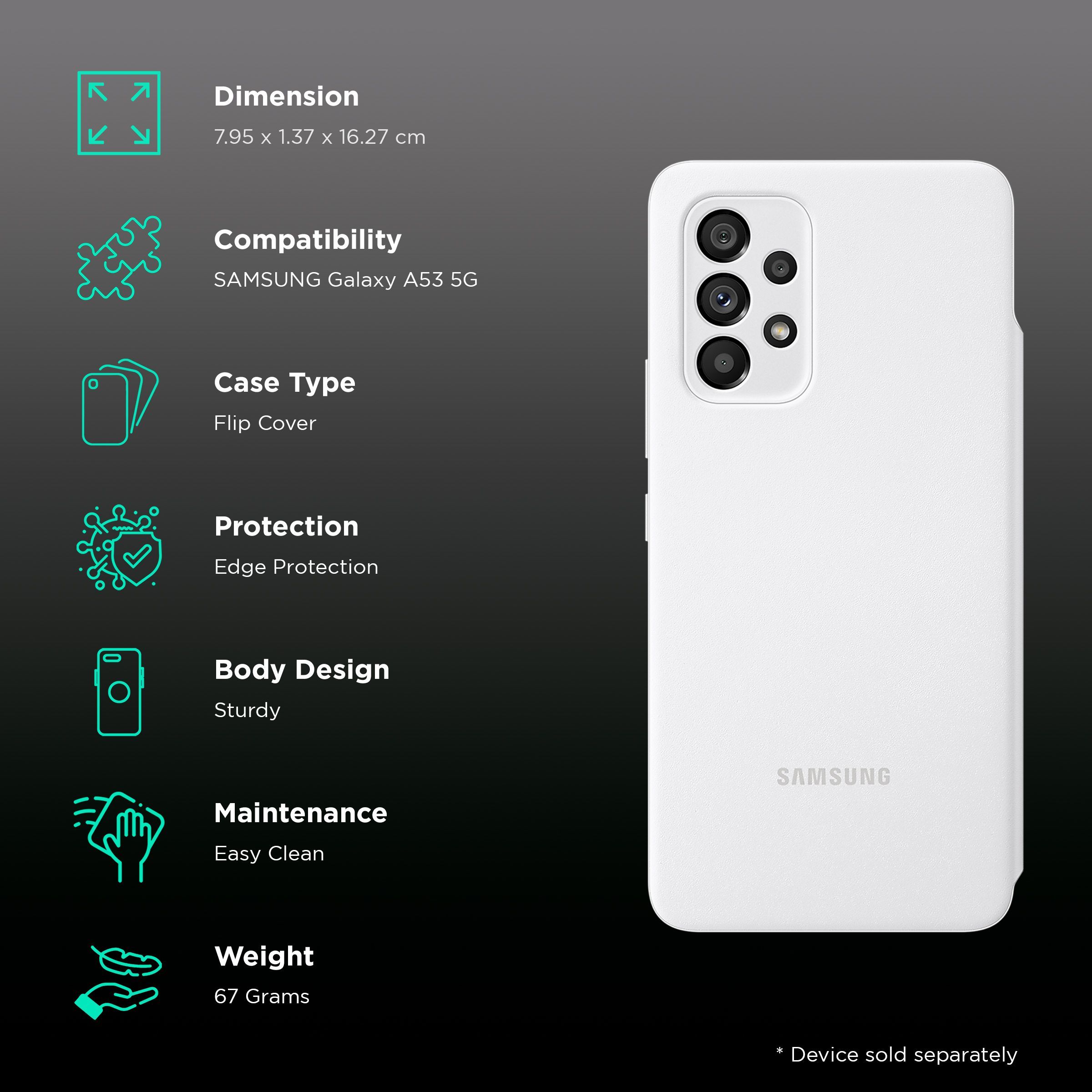 SAMSUNG Smart S View Flip Cover for SAMSUNG Galaxy A53 5G (Anti-Microbial, White) SAMSUNG Smart S View Flip Cover for SAMSUNG Galaxy A53 5G (Anti-Microbial, White)_2