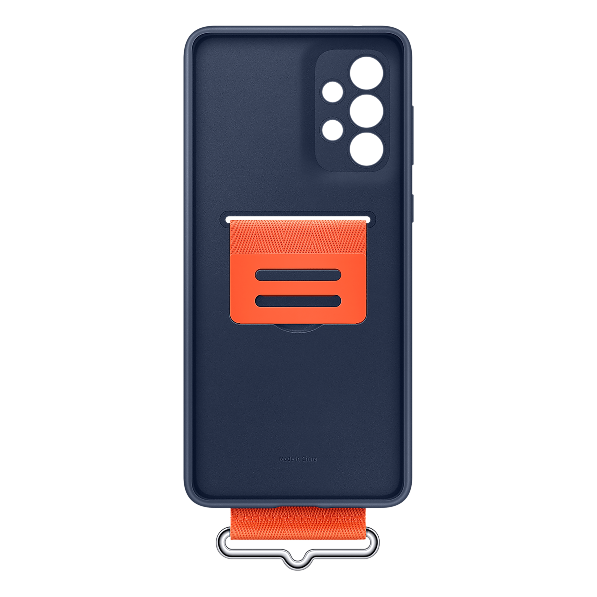 SAMSUNG Soft Silicone Hybrid Cover for SAMSUNG Galaxy A73 5G (Handheld Strap, Navy)_3