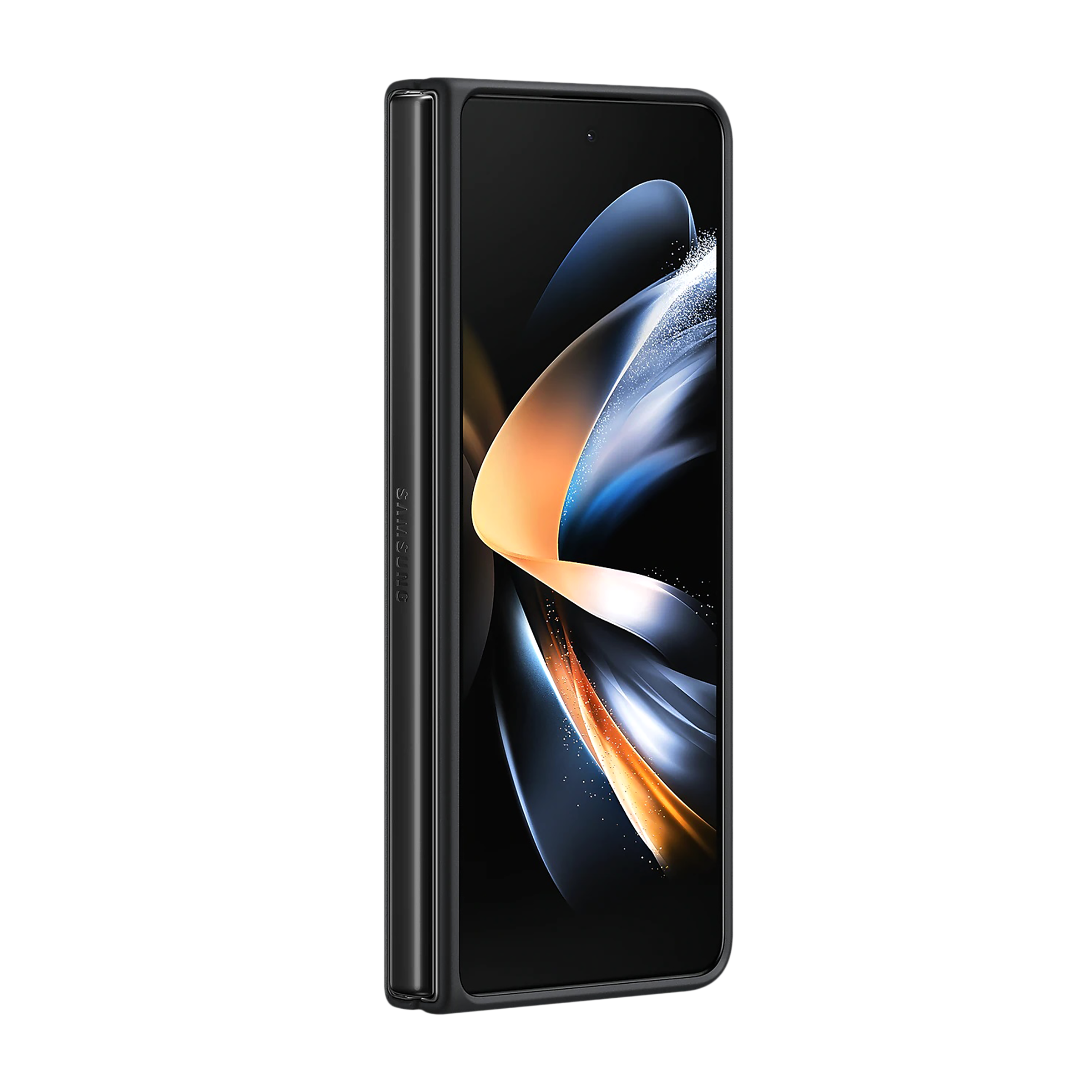 SAMSUNG Calf Leather Back Cover for SAMSUNG Galaxy Z Fold4 (Front to Back Protection, Black)_7