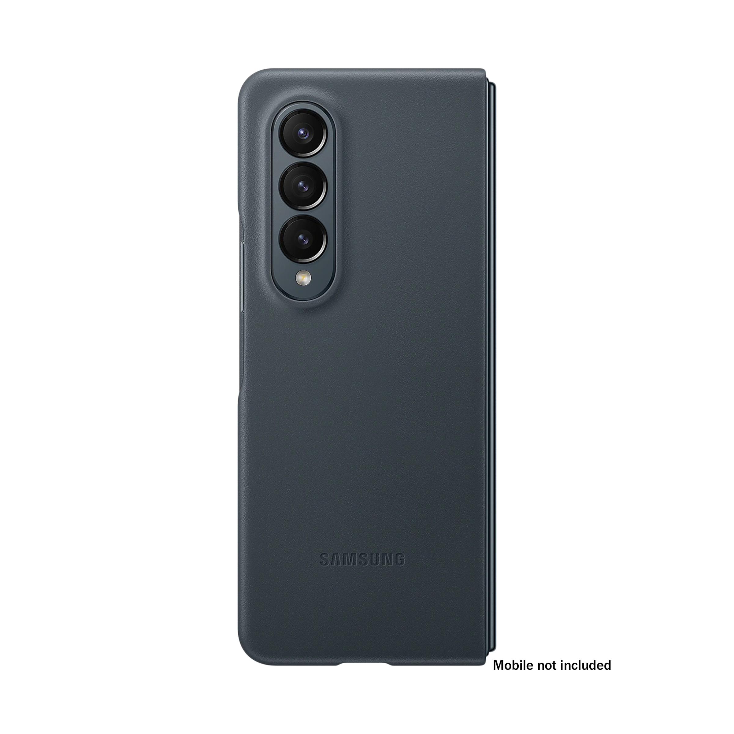 SAMSUNG Soft Calf Leather Hybrid Cover for SAMSUNG Galaxy Z Fold4 (Front to Back Protection, Graygreen)_3