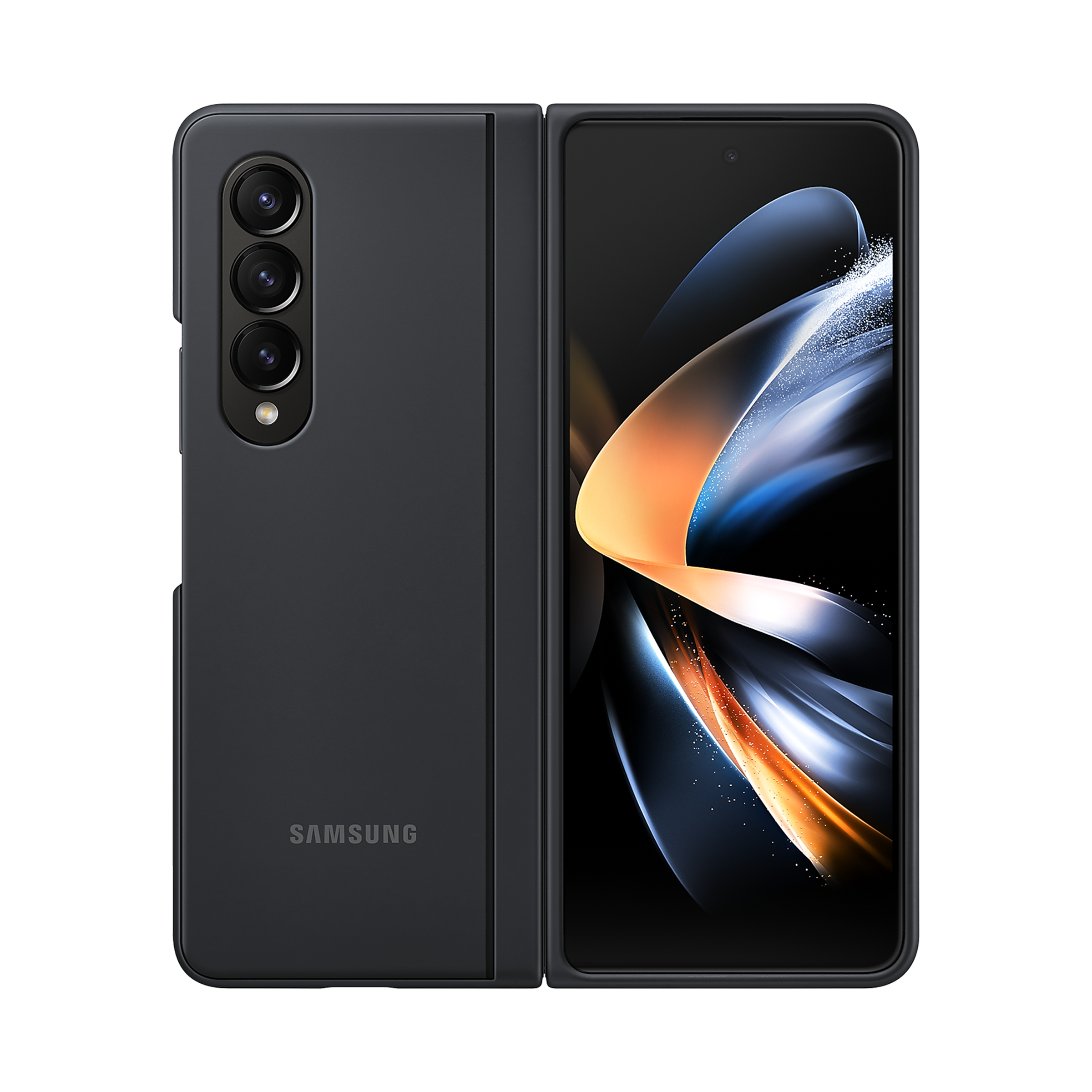 SAMSUNG Slim Soft UL-Certified Recycled Back Cover for SAMSUNG Galaxy Z Fold4 (All Around Edge Protection, Black)_1