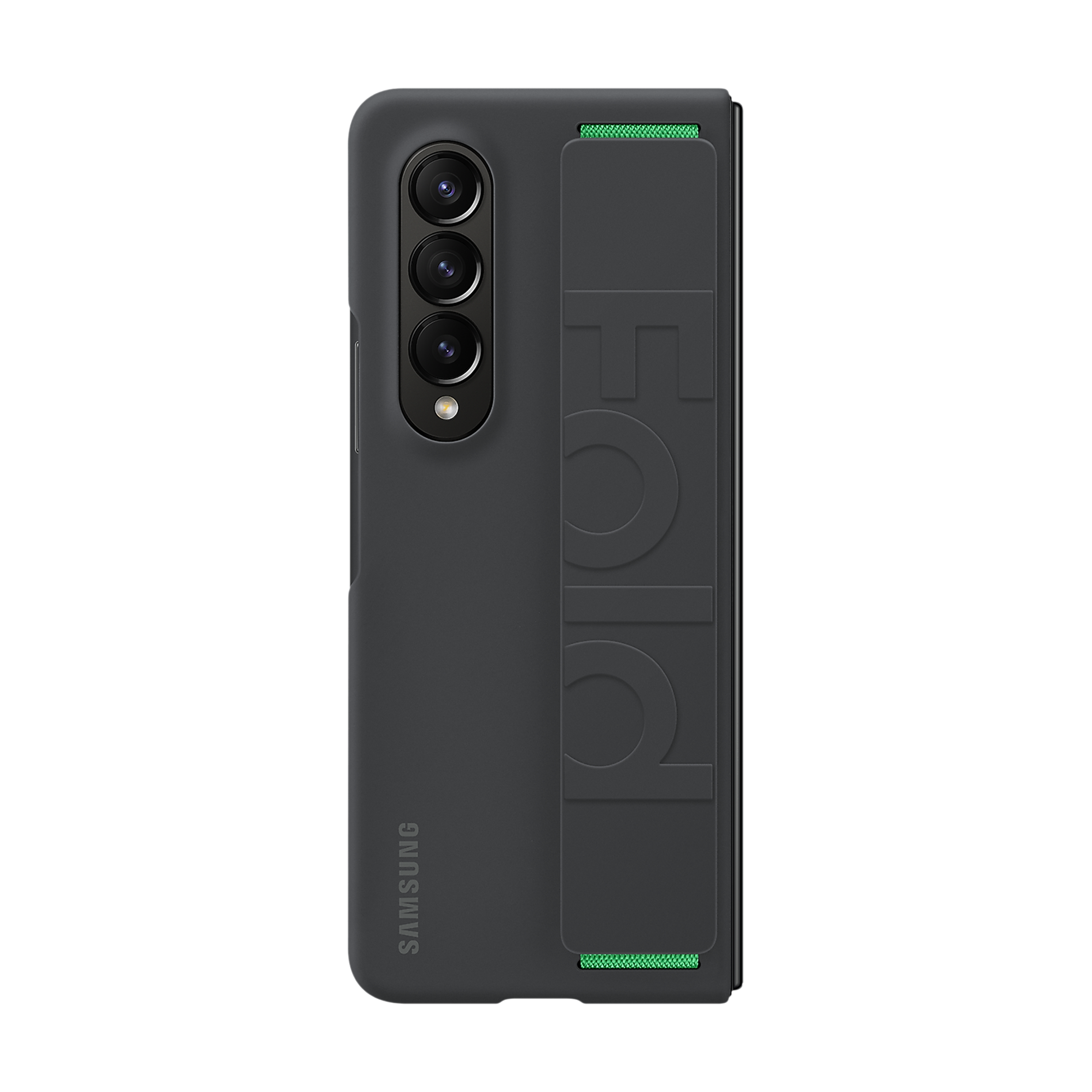 SAMSUNG Silicone Back Cover for SAMSUNG Galaxy Z Fold4 (Carrying with Strap, Black)_3