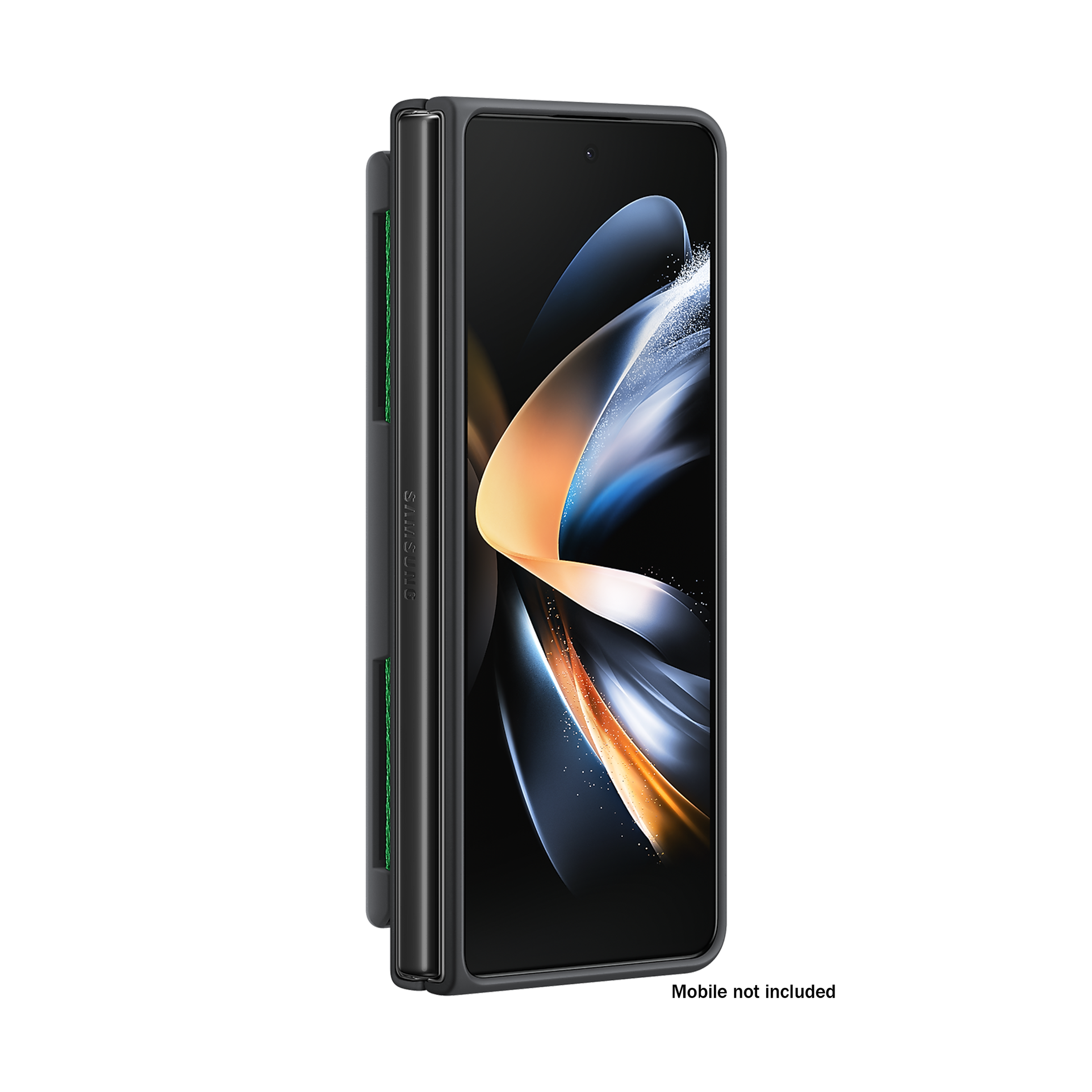 SAMSUNG Silicone Back Cover for SAMSUNG Galaxy Z Fold4 (Carrying with Strap, Black)_7