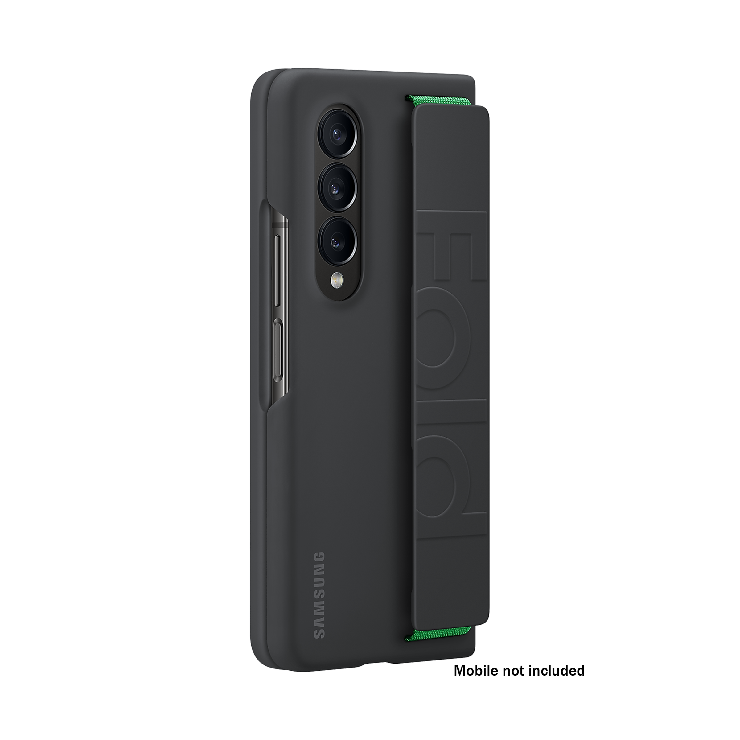 SAMSUNG Silicone Back Cover for SAMSUNG Galaxy Z Fold4 (Carrying with Strap, Black)_8