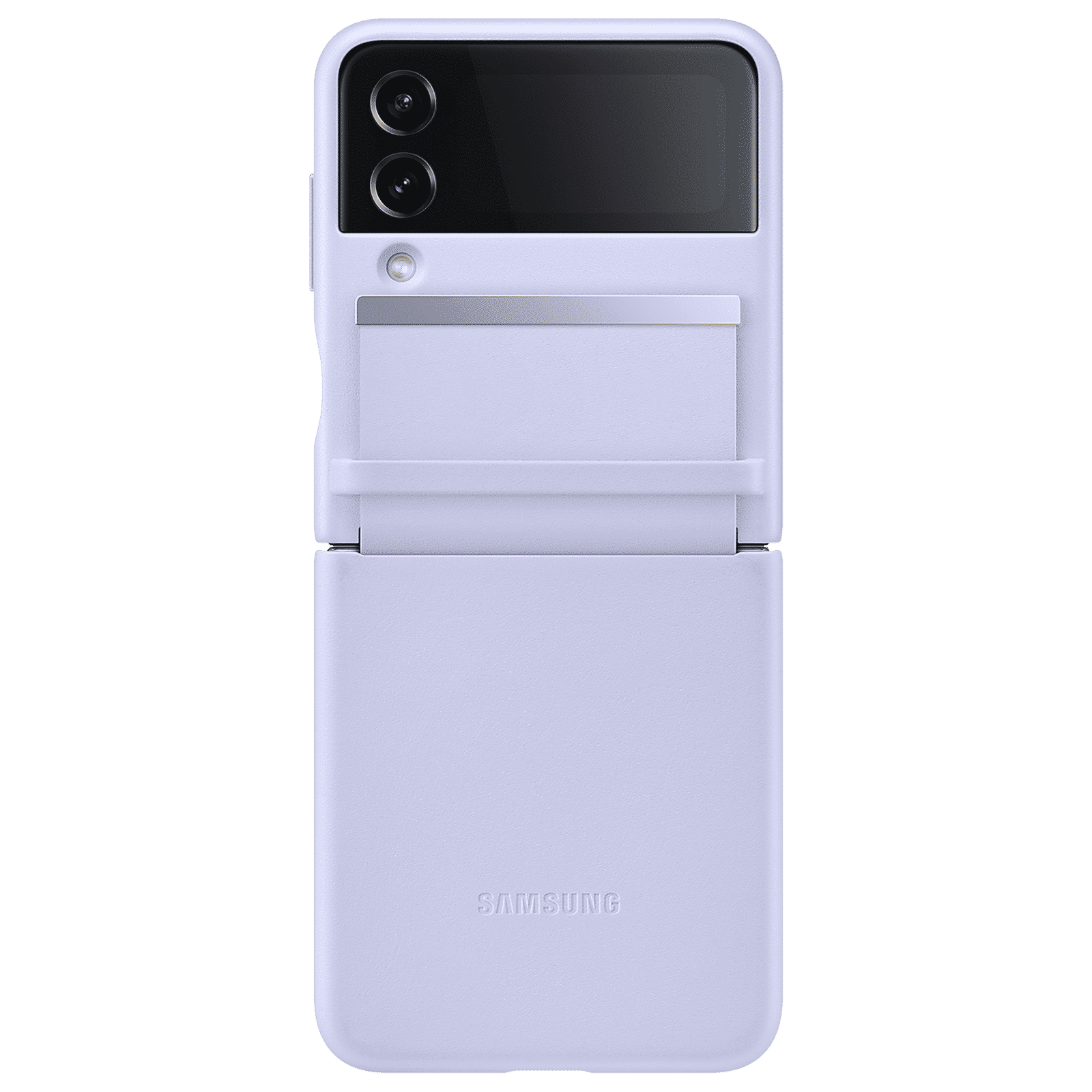 SAMSUNG Soft Leather Back Cover for SAMSUNG Galaxy Z Flip4 (Stylish Hinge Protection, Serene Purple)_1