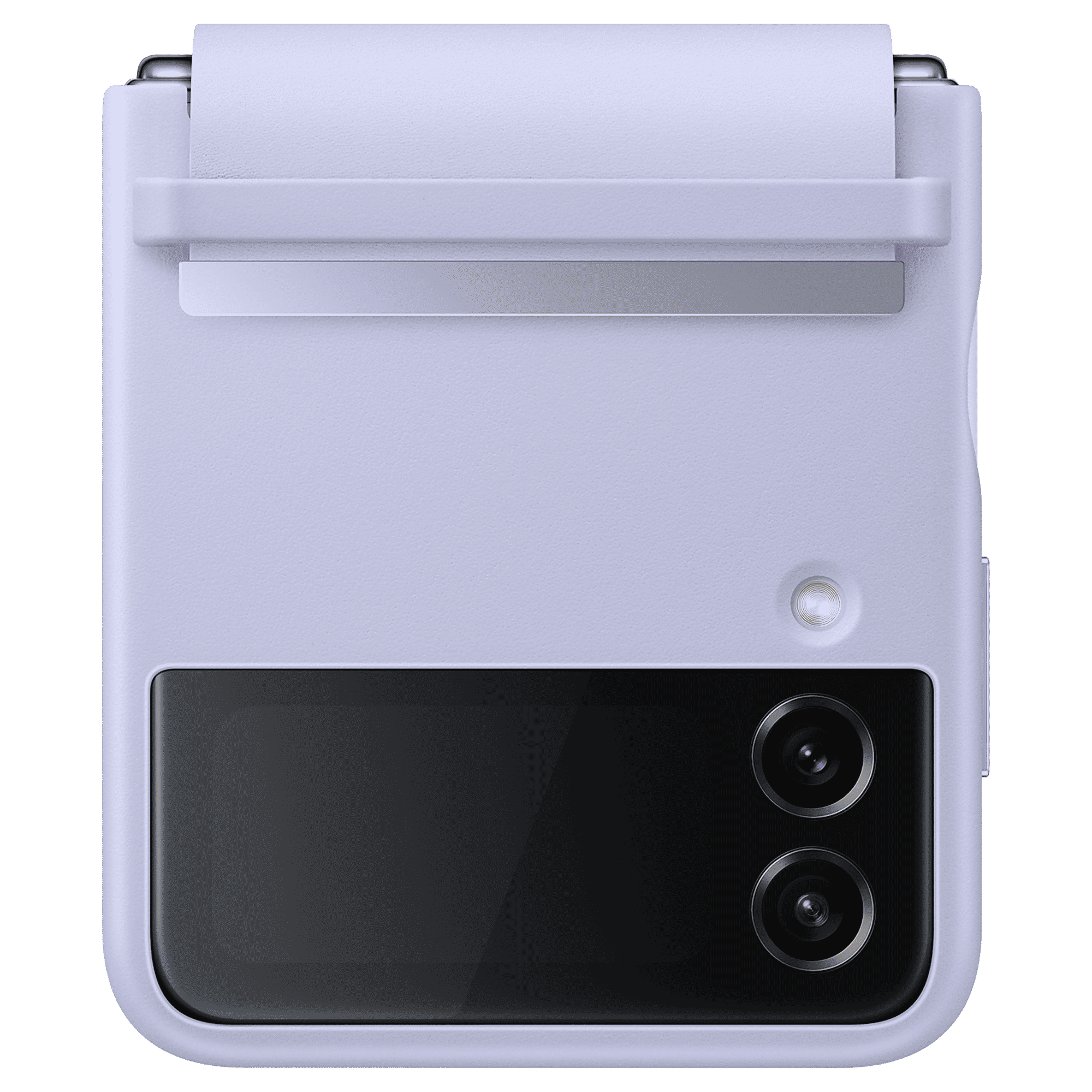 SAMSUNG Soft Leather Back Cover for SAMSUNG Galaxy Z Flip4 (Stylish Hinge Protection, Serene Purple)_4