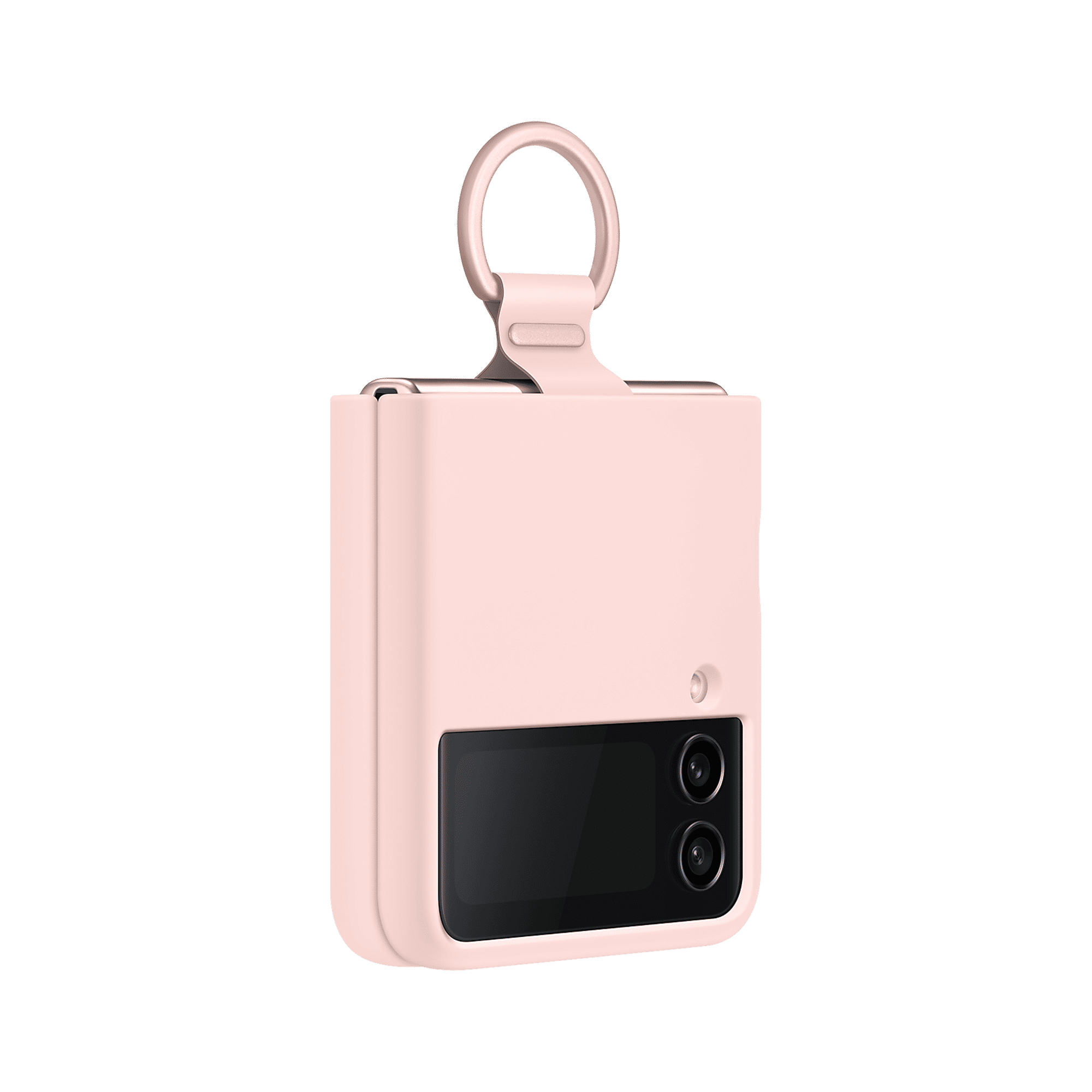 SAMSUNG Soft Silicone Back Cover for SAMSUNG Galaxy Z Flip4 (With Backside Ring, Pink)_4