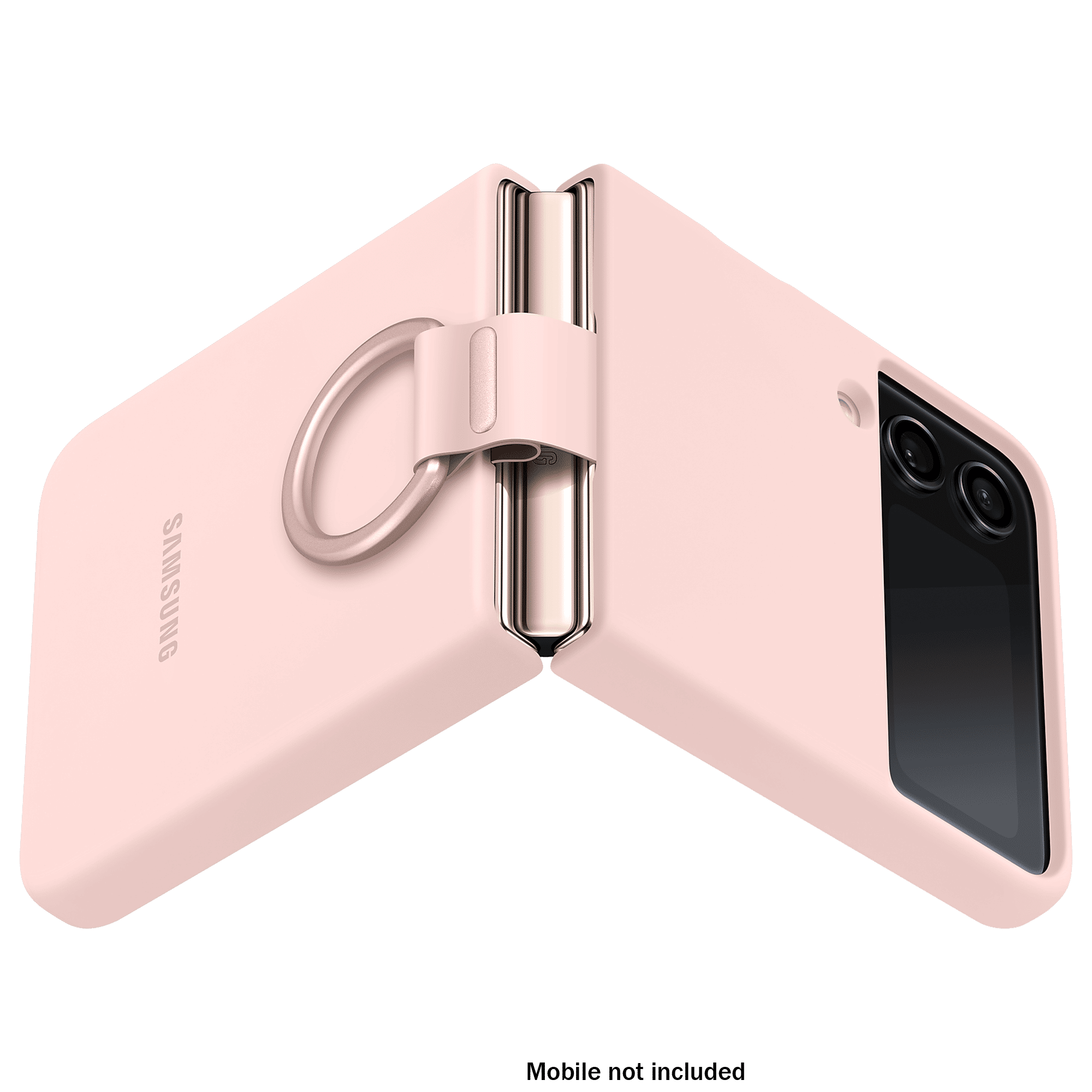 SAMSUNG Soft Silicone Back Cover for SAMSUNG Galaxy Z Flip4 (With Backside Ring, Pink)_7