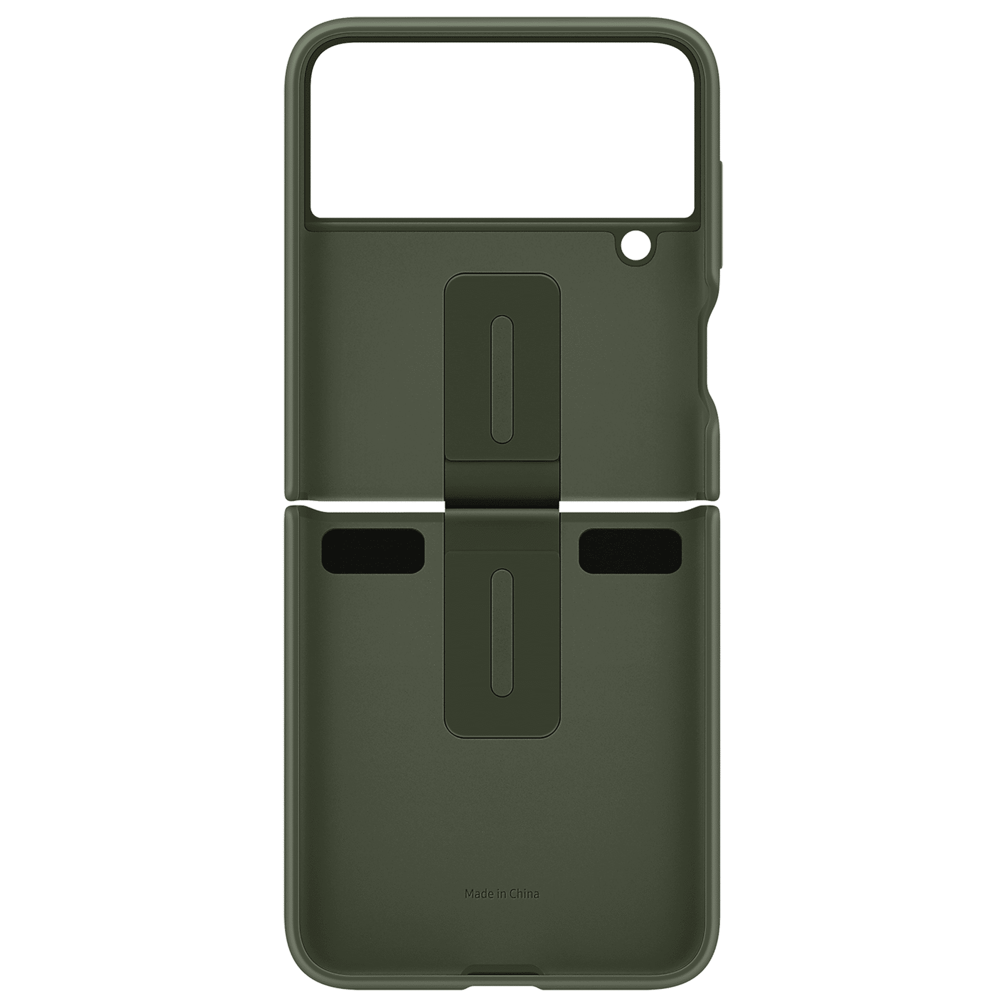 SAMSUNG Soft Silicone Back Cover for SAMSUNG Galaxy Z Flip4 (With Backside Ring, Khaki)_3