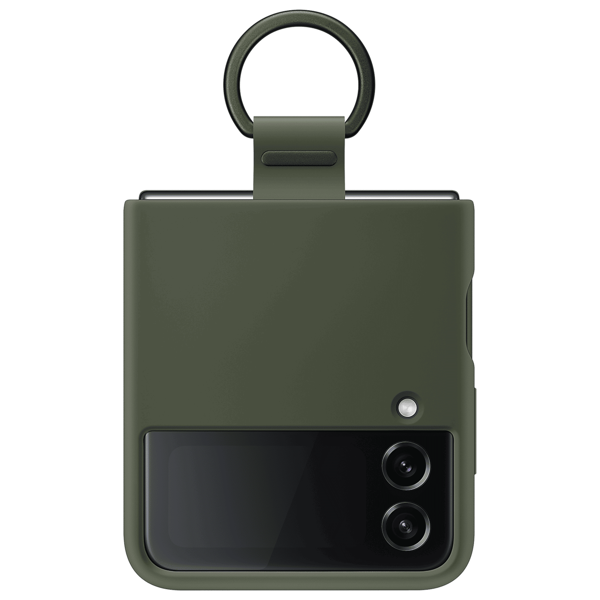 SAMSUNG Soft Silicone Back Cover for SAMSUNG Galaxy Z Flip4 (With Backside Ring, Khaki)_5