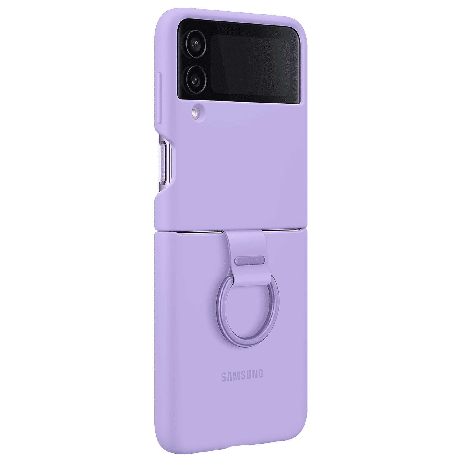 SAMSUNG Soft Silicone Back Cover for SAMSUNG Galaxy Z Flip4 (With Backside Ring, Bora Purple)_1