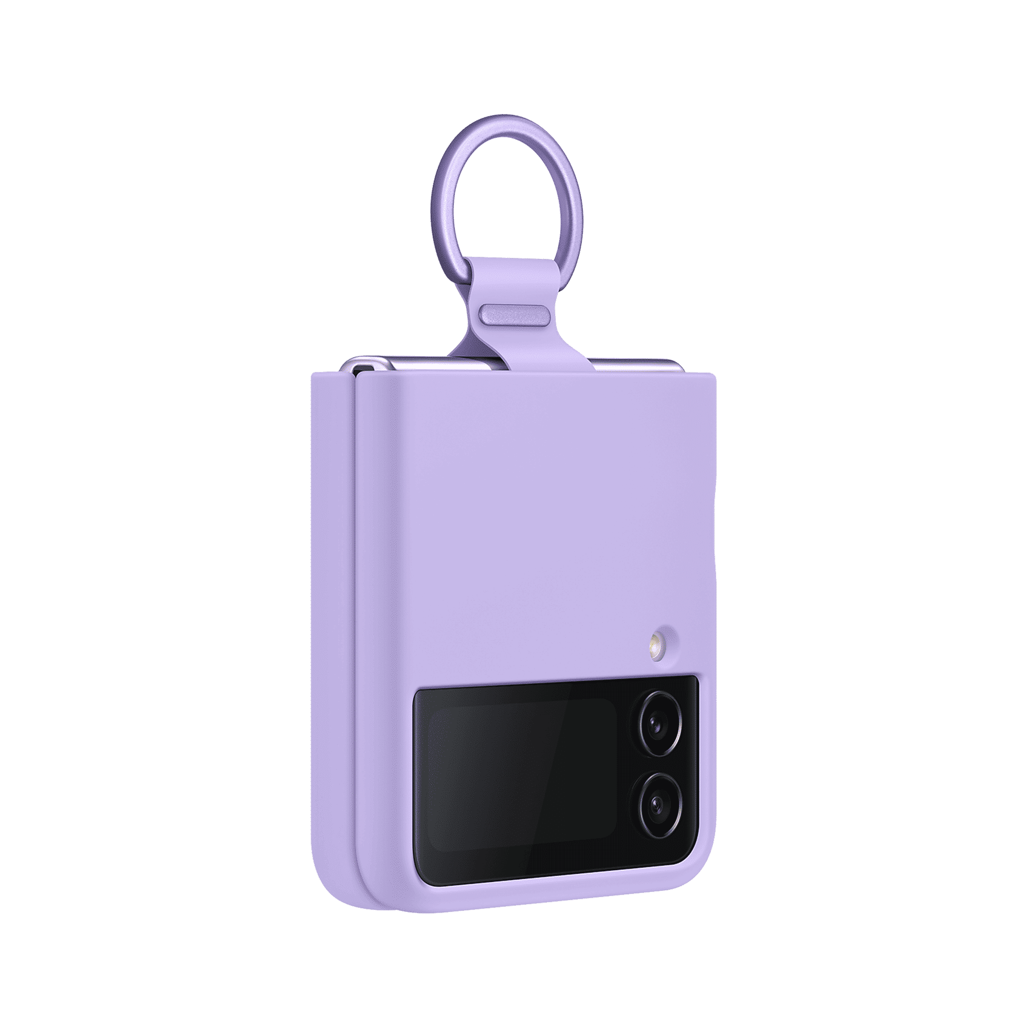SAMSUNG Soft Silicone Back Cover for SAMSUNG Galaxy Z Flip4 (With Backside Ring, Bora Purple)_4