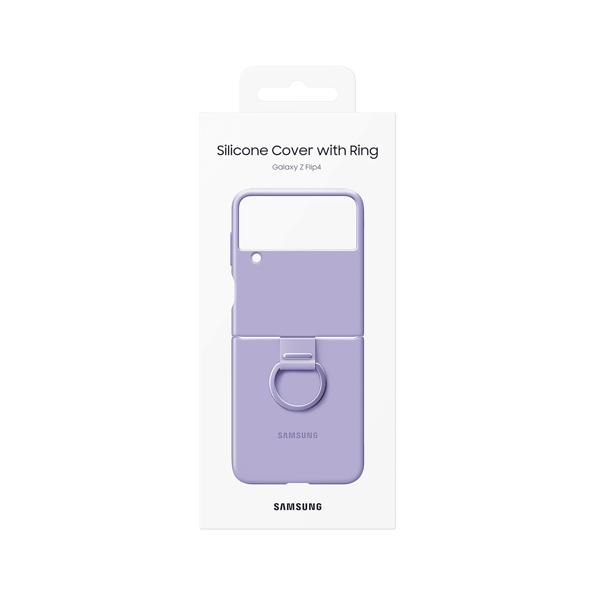SAMSUNG Soft Silicone Back Cover for SAMSUNG Galaxy Z Flip4 (With Backside Ring, Bora Purple)_5