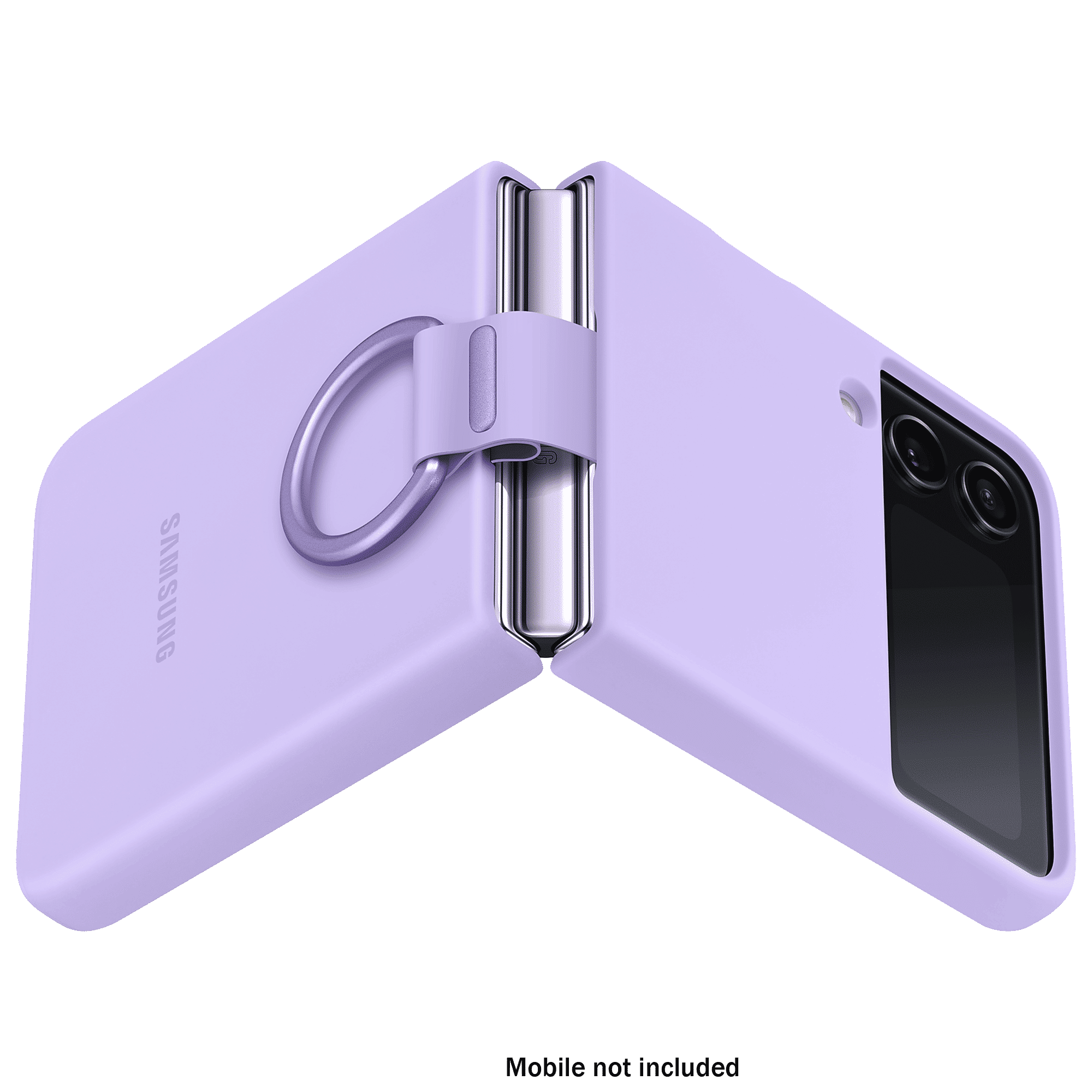 SAMSUNG Soft Silicone Back Cover for SAMSUNG Galaxy Z Flip4 (With Backside Ring, Bora Purple)_6