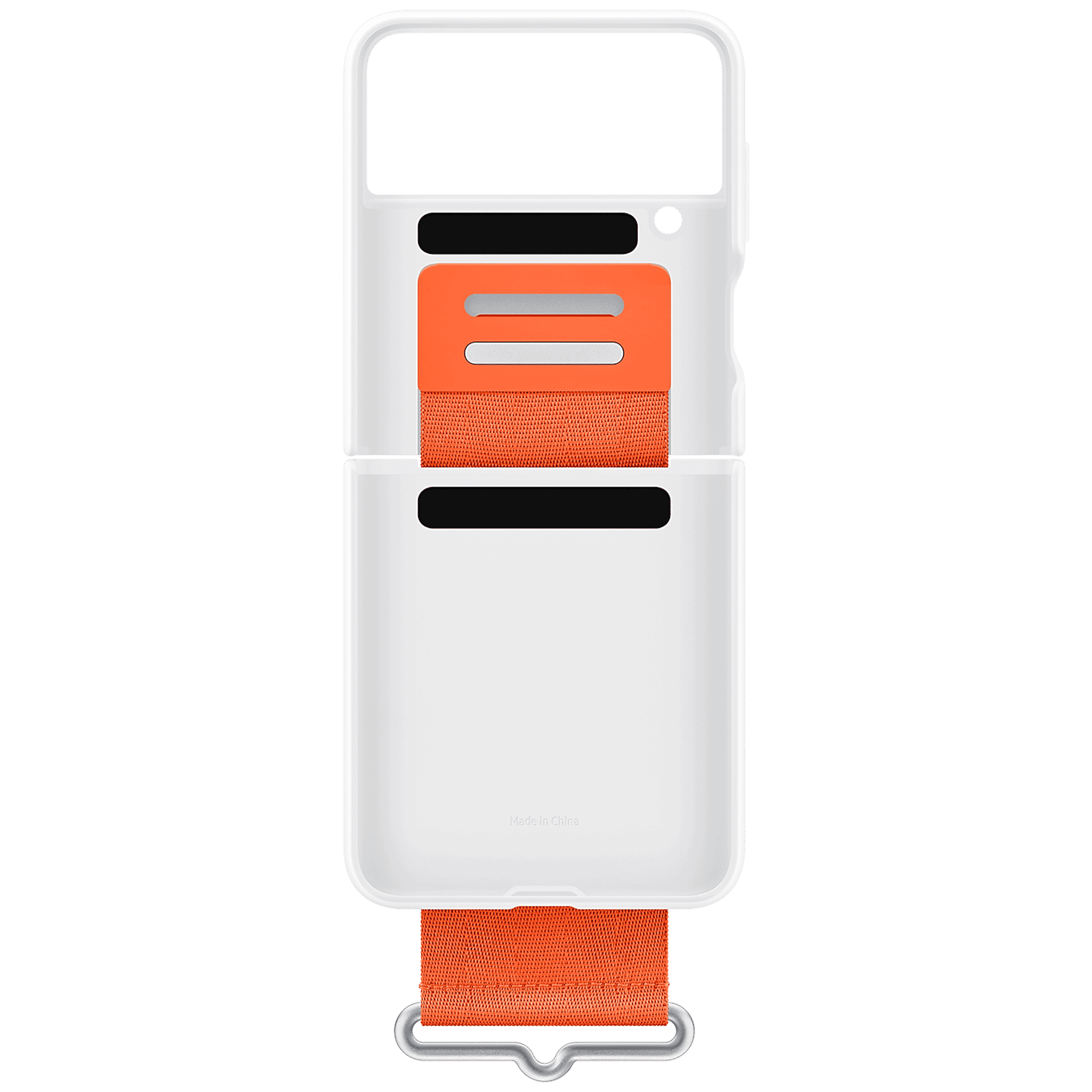 SAMSUNG Soft Silicone Back Cover for SAMSUNG Galaxy Z Flip4 (Carrying with Strap, White)_3