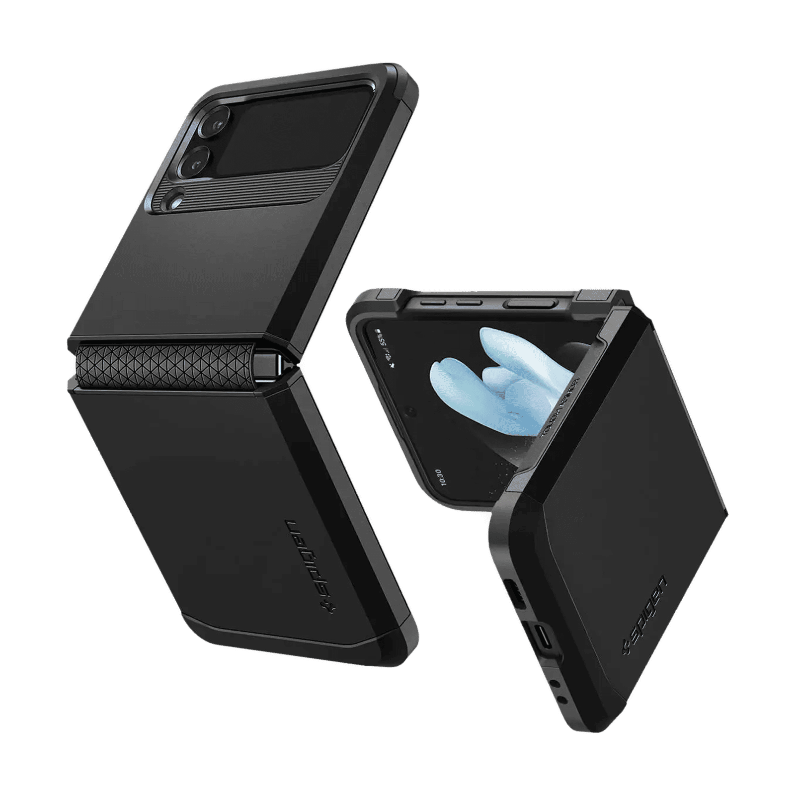 Spigen Tough Armor Polycarbonate & TPU Back Cover for SAMSUNG Galaxy Z Flip4 (Air Cushion Technology, Black)_1