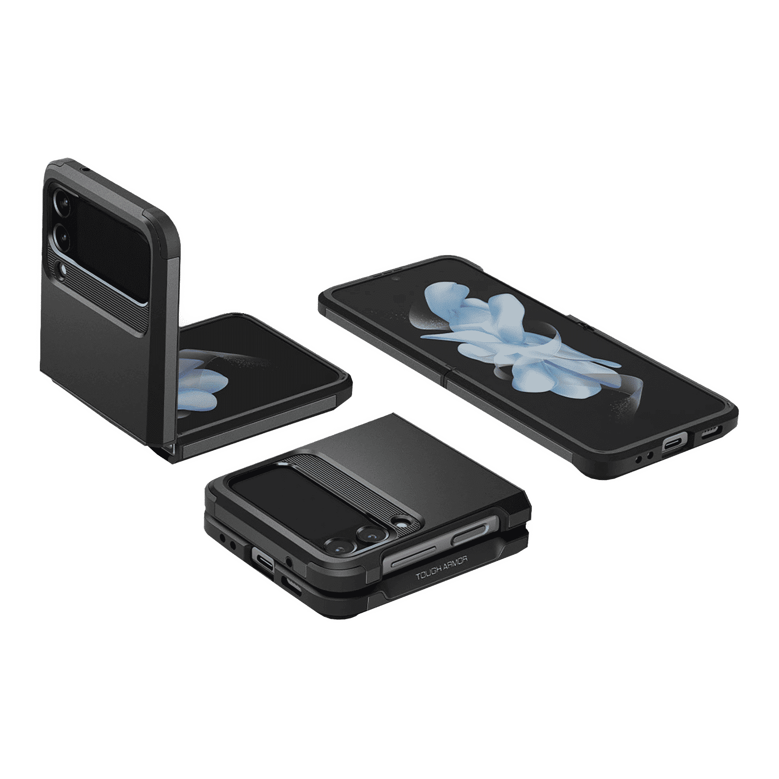 Spigen Tough Armor Polycarbonate & TPU Back Cover for SAMSUNG Galaxy Z Flip4 (Air Cushion Technology, Black)_11