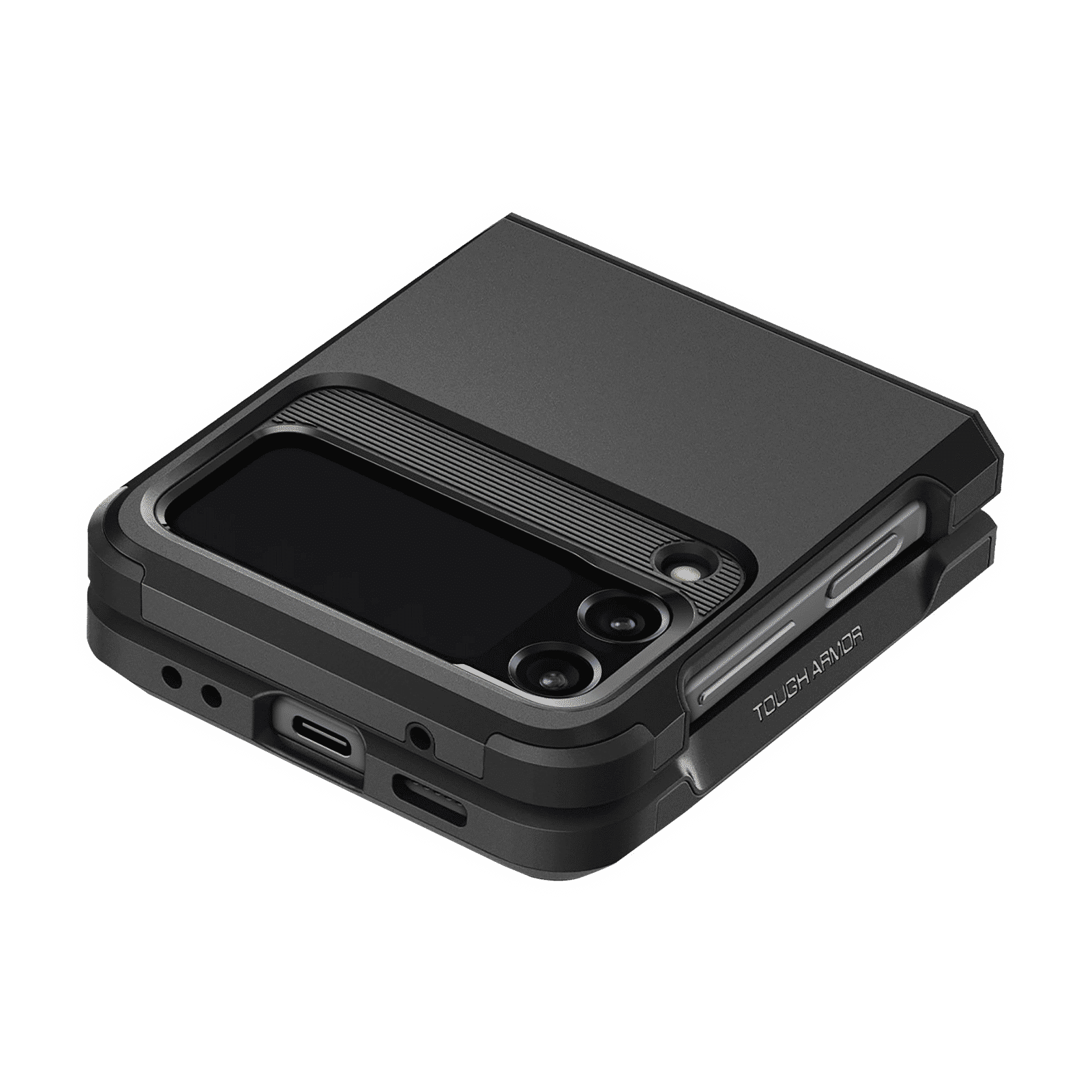 Spigen Tough Armor Polycarbonate & TPU Back Cover for SAMSUNG Galaxy Z Flip4 (Air Cushion Technology, Black)_8