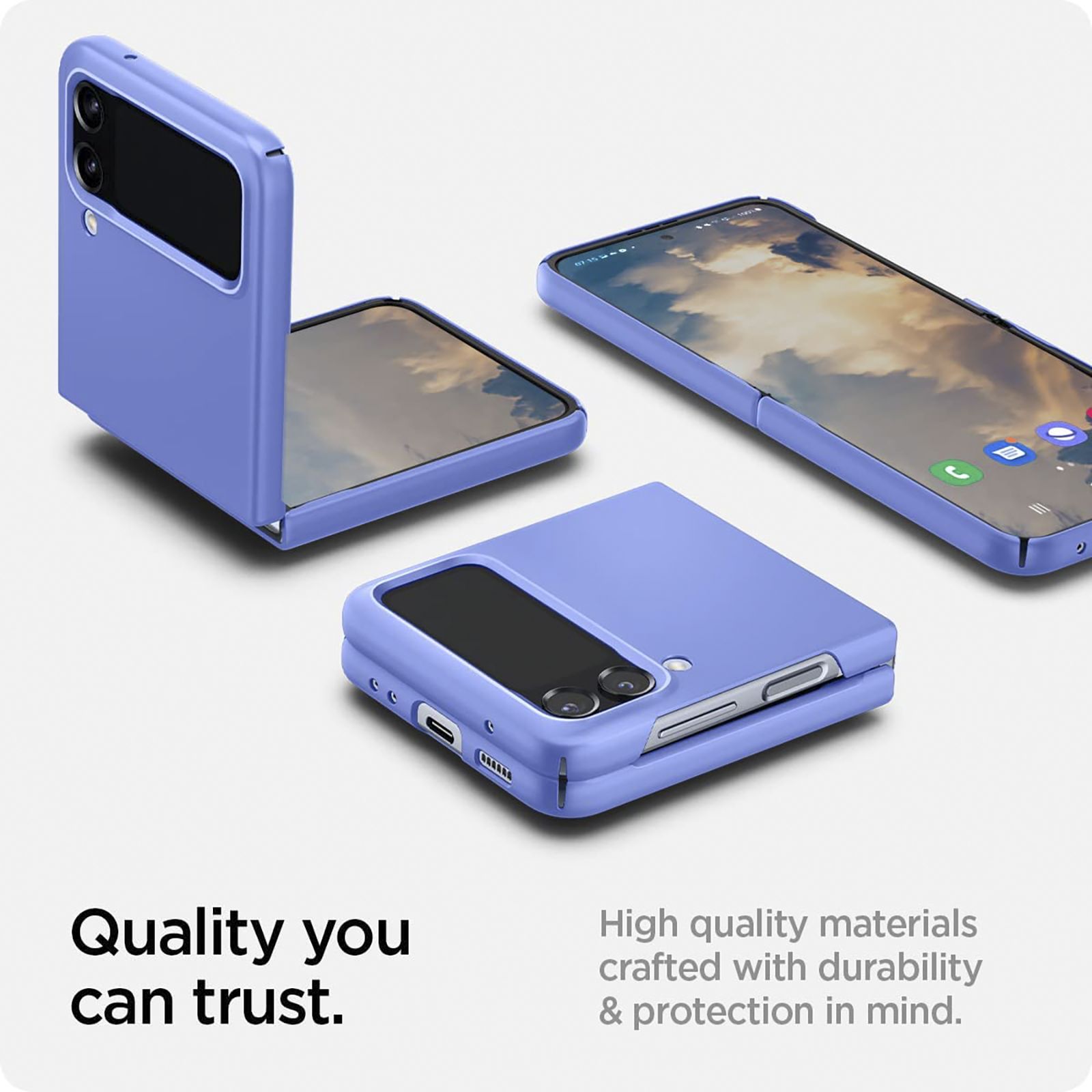 spigen Air Skin Glitter Hard Polycarbonate Back Cover for SAMSUNG Galaxy Z Flip4 (Supports Wireless Charging, Cornflower Blue) spigen Air Skin Glitter Hard Polycarbonate Back Cover for SAMSUNG Galaxy Z Flip4 (Supports Wireless Charging, Cornflower Blue)_13