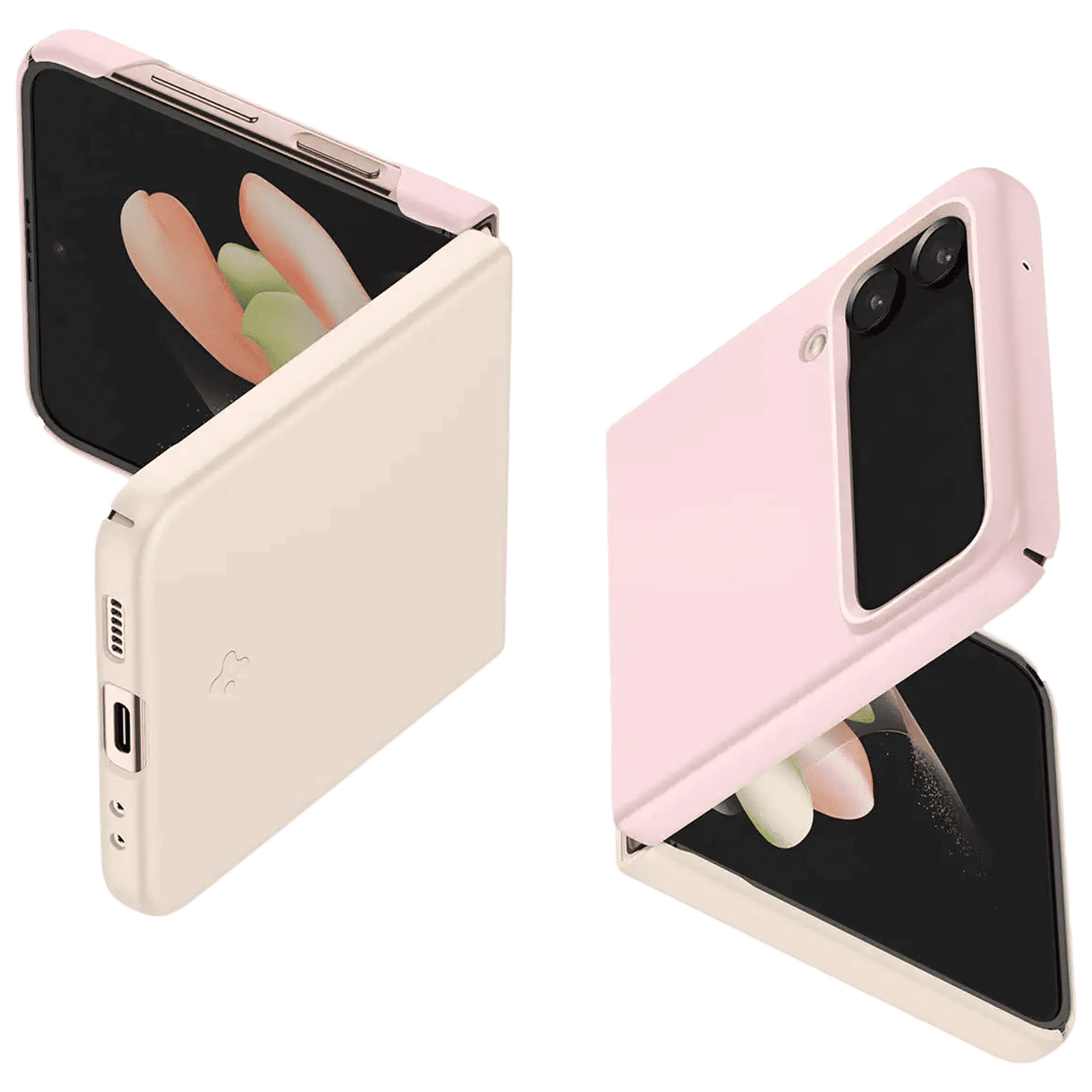 Spigen Air Skin Polycarbonate & Urethane Back Cover for SAMSUNG Galaxy Z Flip4 (Supports Wireless Charging, Cotton Pink)_17