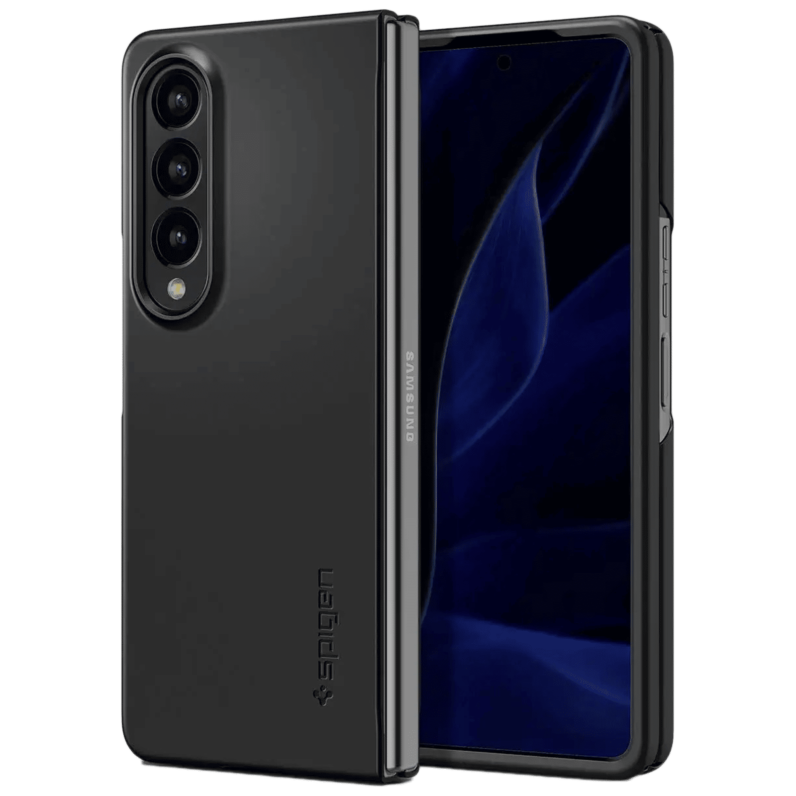 Spigen Air Skin Polycarbonate & Urethane Back Cover for SAMSUNG Galaxy Z Fold4 (Supports Wireless Charging, Black)_1