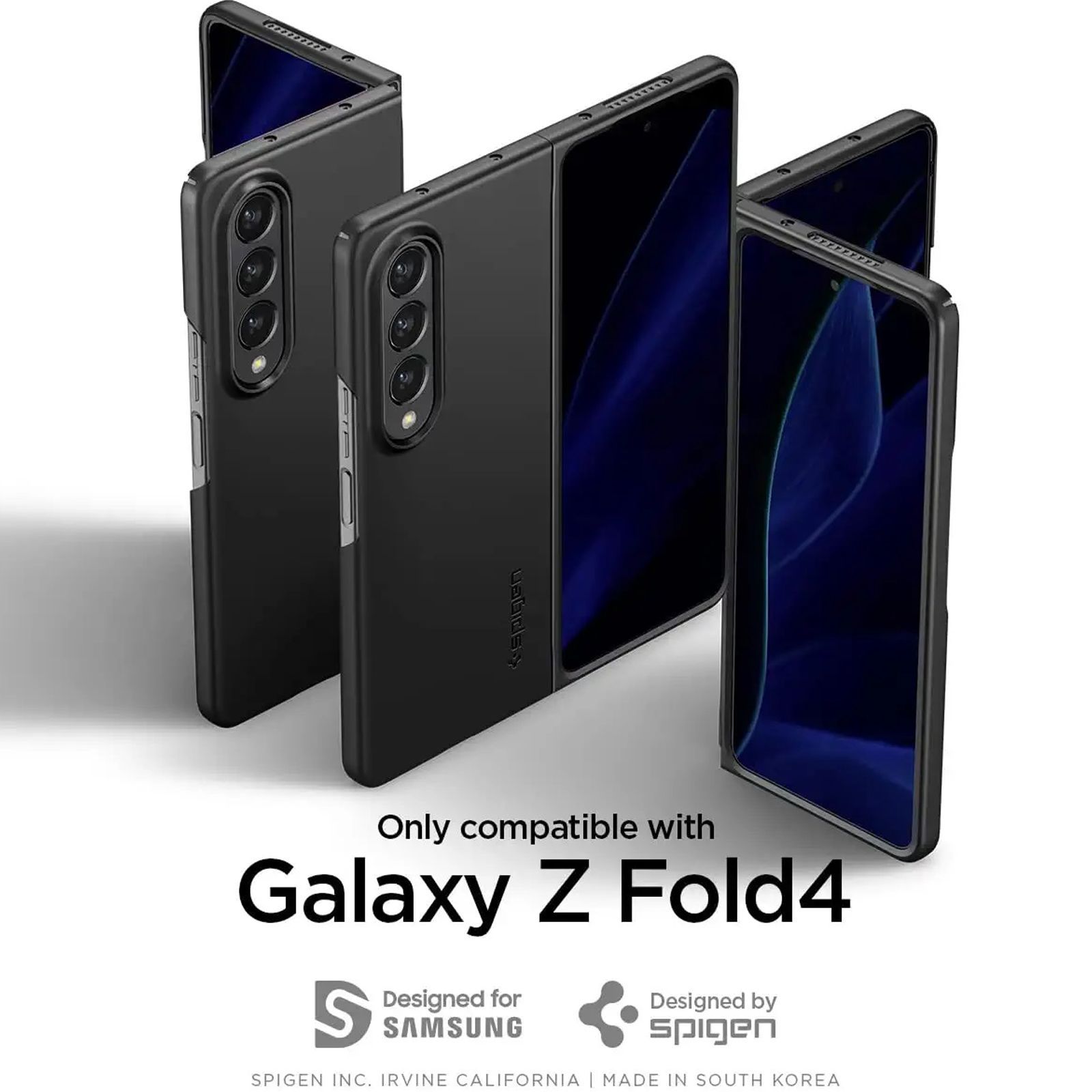 Spigen Air Skin Polycarbonate & Urethane Back Cover for SAMSUNG Galaxy Z Fold4 (Supports Wireless Charging, Black)_11