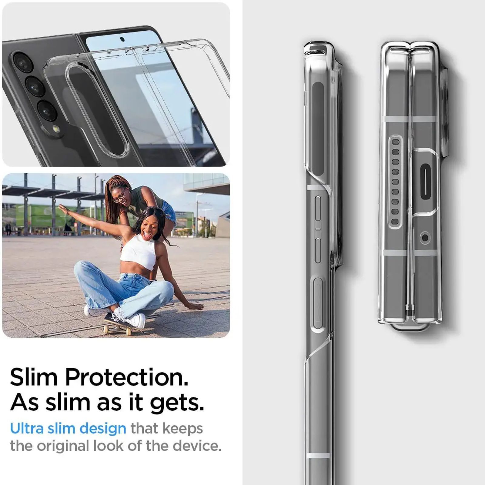 Spigen Air Skin Polycarbonate & Urethane Back Cover for SAMSUNG Galaxy Z Fold4 (Supports Wireless Charging, Crystal Clear) Spigen Air Skin Polycarbonate & Urethane Back Cover for SAMSUNG Galaxy Z Fold4 (Supports Wireless Charging, Crystal Clear)_9