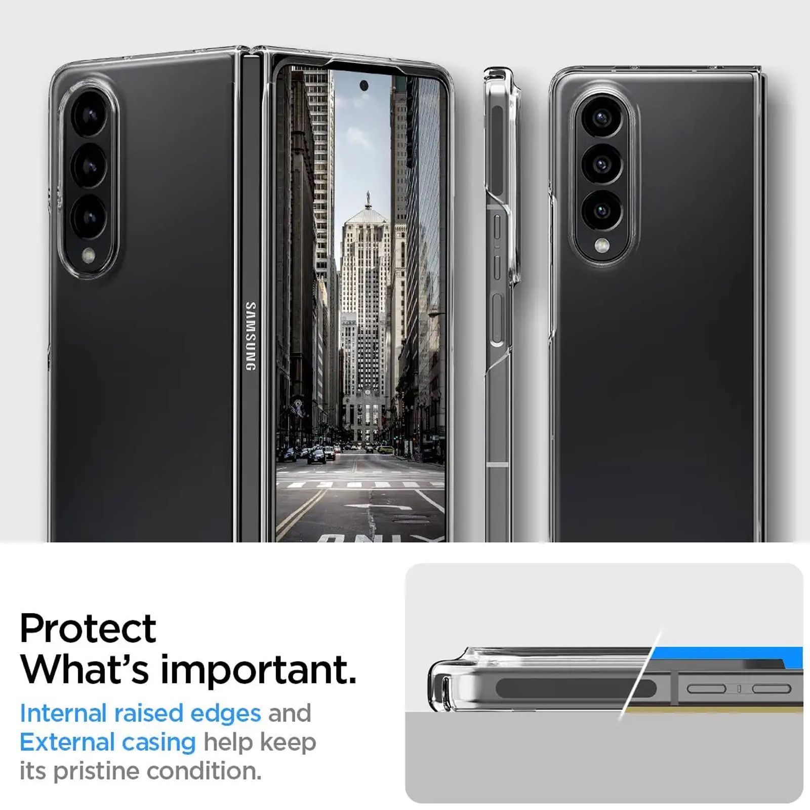 Spigen Air Skin Polycarbonate & Urethane Back Cover for SAMSUNG Galaxy Z Fold4 (Supports Wireless Charging, Crystal Clear) Spigen Air Skin Polycarbonate & Urethane Back Cover for SAMSUNG Galaxy Z Fold4 (Supports Wireless Charging, Crystal Clear)_10