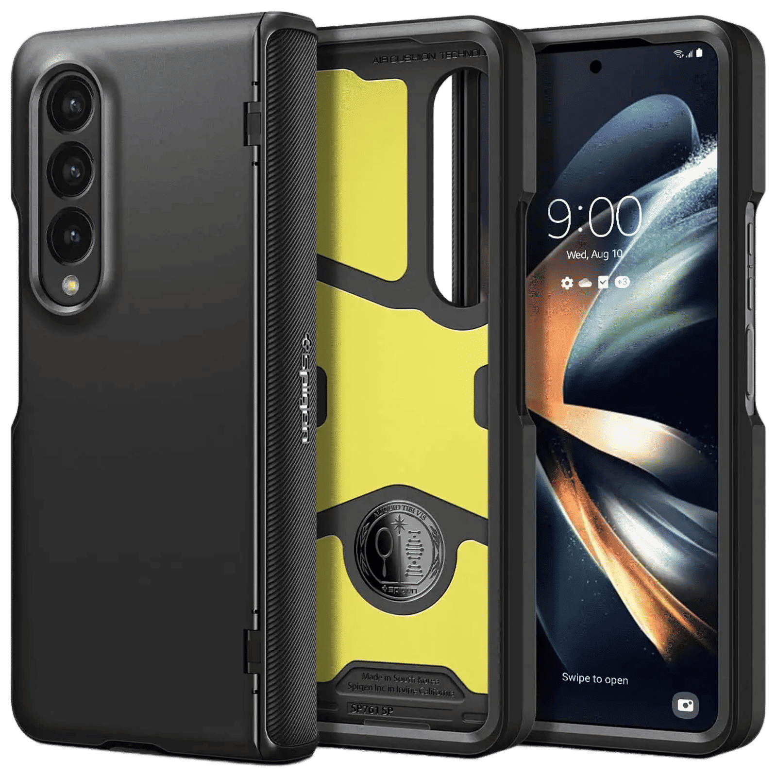 Spigen Slim Armor Pro Polycarbonate & TPU & Impact Foam Back Cover for SAMSUNG Galaxy Z Fold4 (Supports Wireless Charging, Black)_1