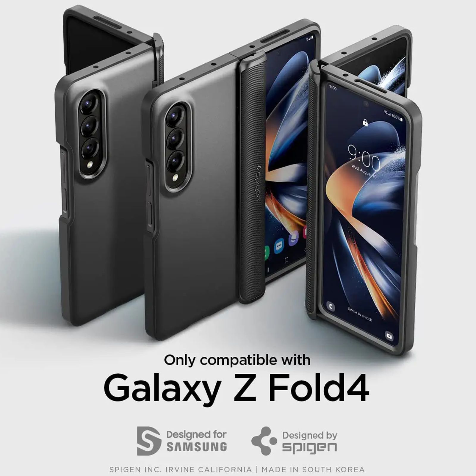 Spigen Slim Armor Pro Polycarbonate & TPU & Impact Foam Back Cover for SAMSUNG Galaxy Z Fold4 (Supports Wireless Charging, Black)_18