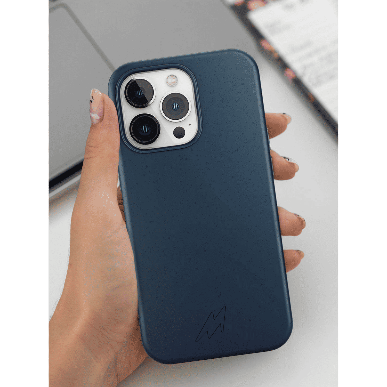 Macmerise Eco-ver Soft Bamboo & Starch Based Material Back Cover for Apple iPhone 14 Pro Max (Supports Wireless Charging, Aegean Blue) Macmerise Eco-ver Soft Bamboo & Starch Based Material Back Cover for Apple iPhone 14 Pro Max (Supports Wireless Charging, Aegean Blue)_5