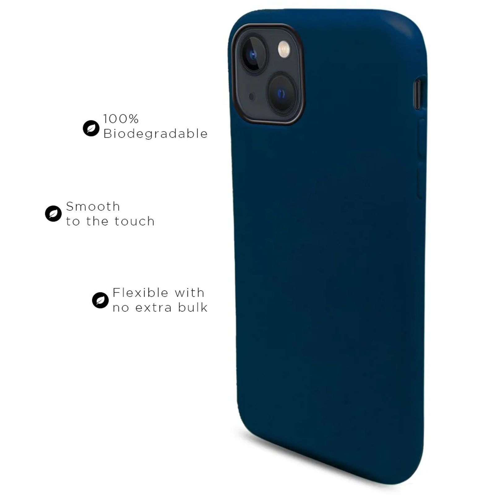 Macmerise Eco-ver Soft Bamboo & Starch Based Material Back Cover for Apple iPhone 14 (Supports Wireless Charging, Aegean Blue)_9