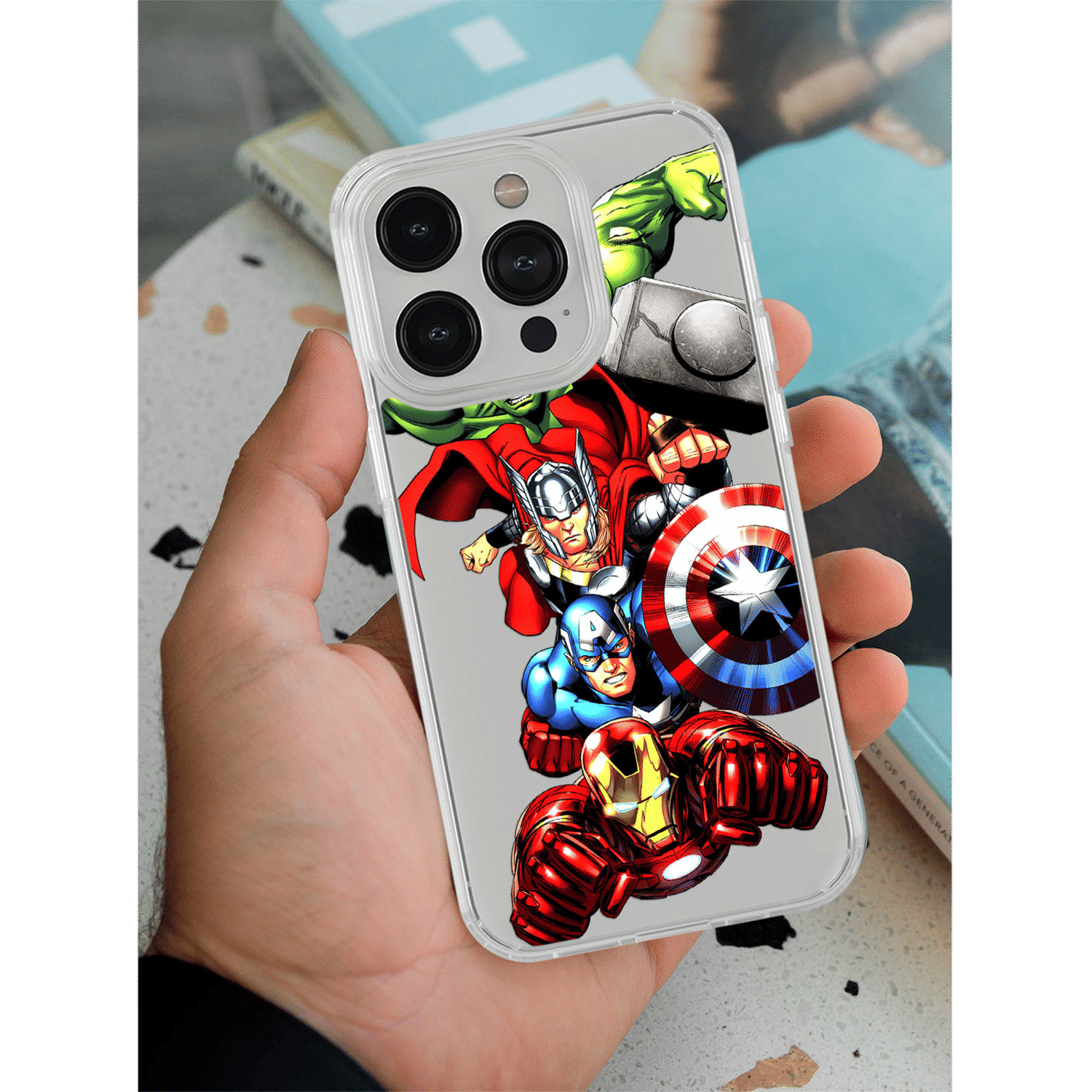 Macmerise Avengers Fury Matte Rubber Back Cover for Apple iPhone 14 Pro Max (Supports Wireless Charging, Multi Color)_5