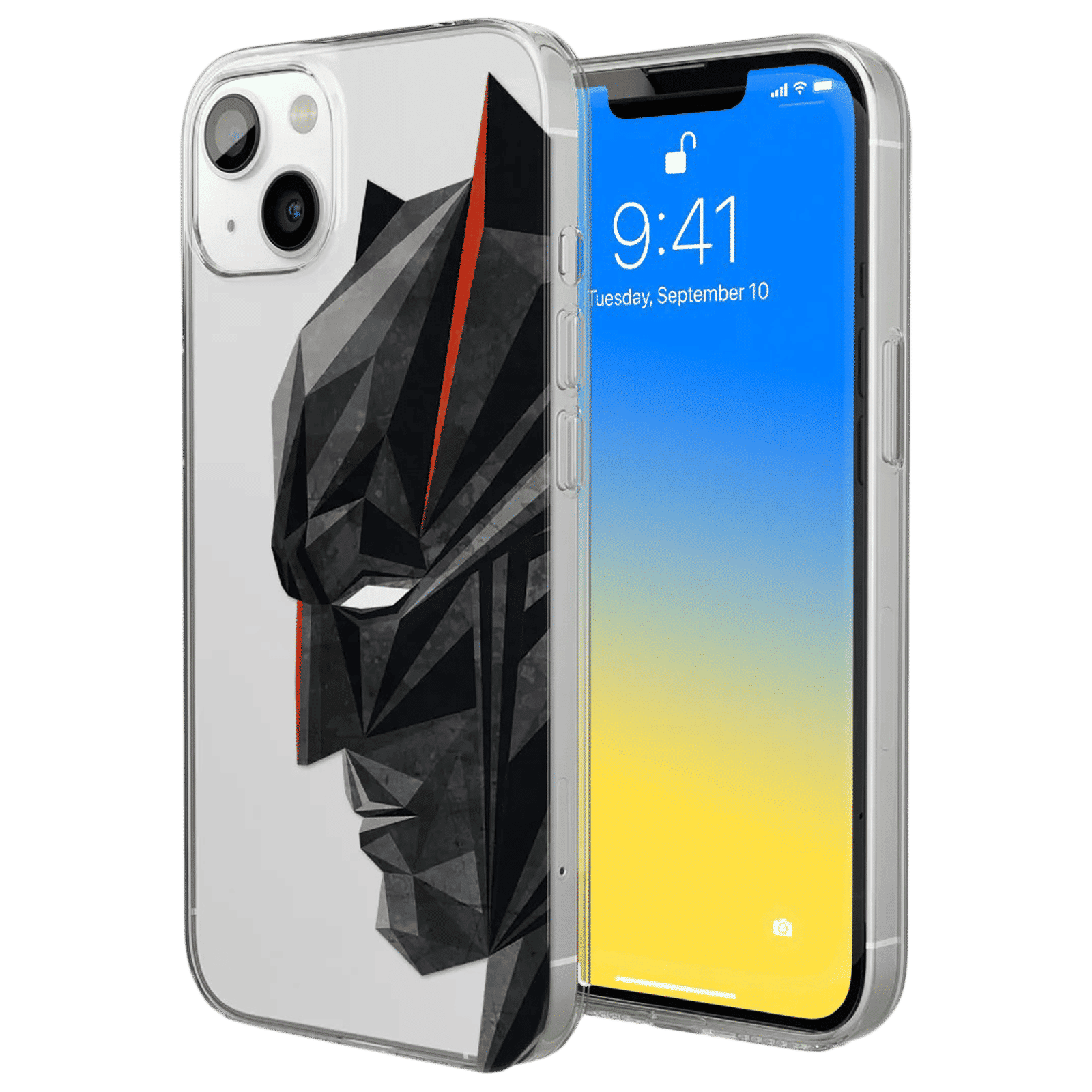 Macmerise Batman Geometric Liquid Silicone Back Cover for Apple iPhone 14 (Supports Wireless Charging, Multi Color)_1