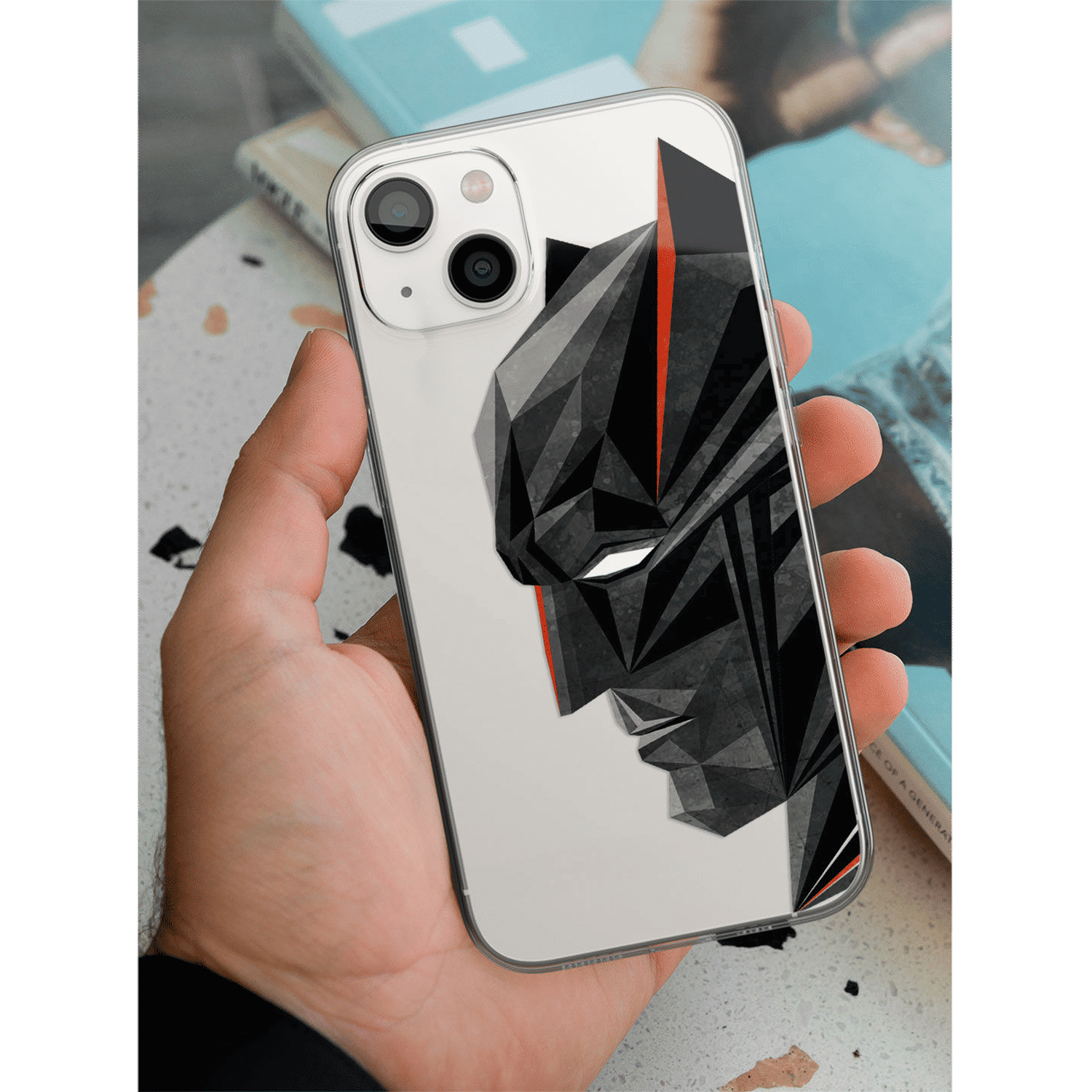 Macmerise Batman Geometric Liquid Silicone Back Cover for Apple iPhone 14 (Supports Wireless Charging, Multi Color)_7