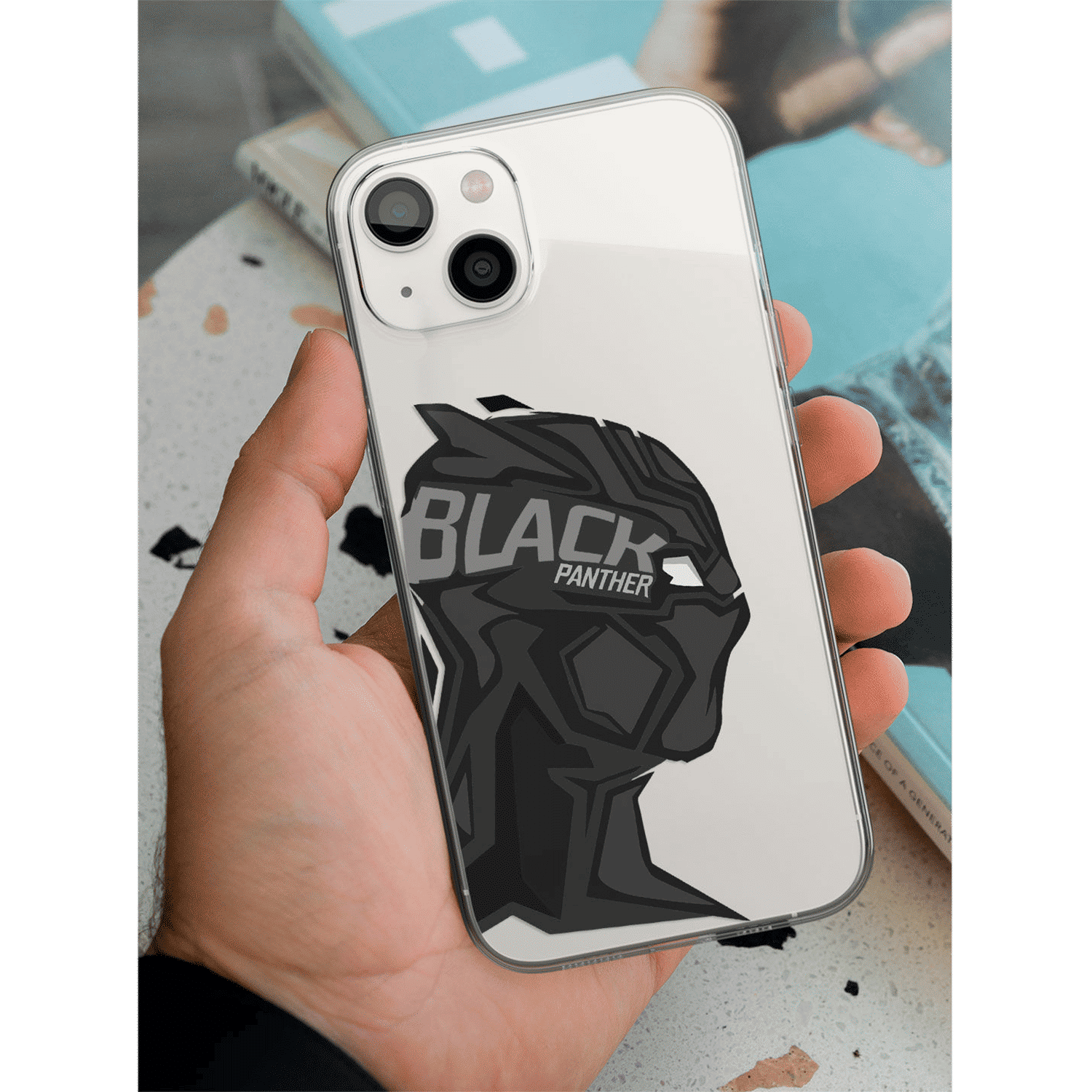 Macmerise Black Panther Art Silicone Back Cover for Apple iPhone 14 Plus (Supports Wireless Charging, Multi Color)_6