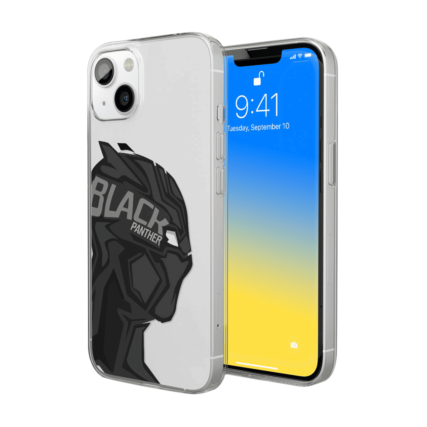 Macmerise Black Panther Art Silicone Back Cover for Apple iPhone 14 (Supports Wireless Charging, Multi Color)_1