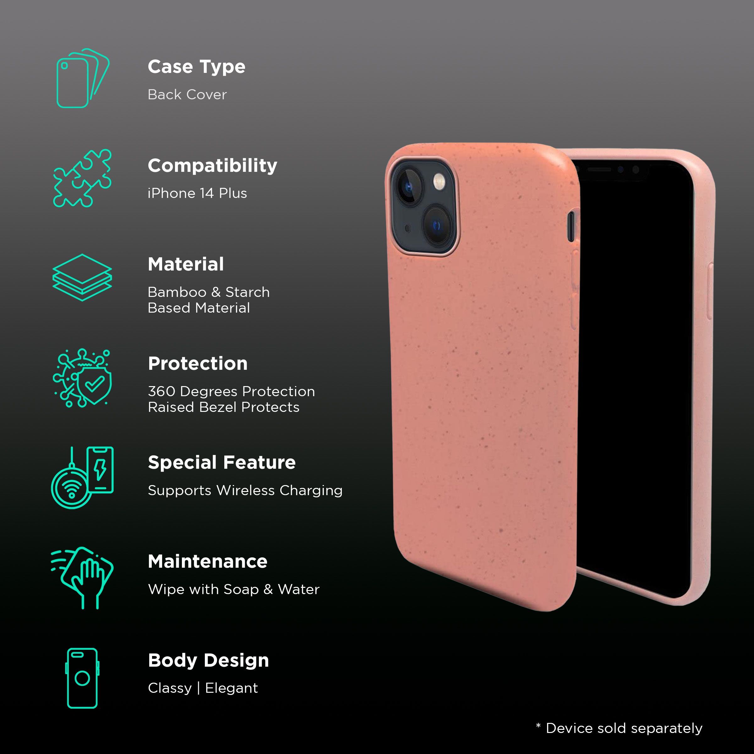 Macmerise Eco-ver Soft Bamboo & Starch Based Material Back Cover for Apple iPhone 14 Plus (Supports Wireless Charging, Blush Pink) Macmerise Eco-ver Soft Bamboo & Starch Based Material Back Cover for Apple iPhone 14 Plus (Supports Wireless Charging, Blush Pink)_2
