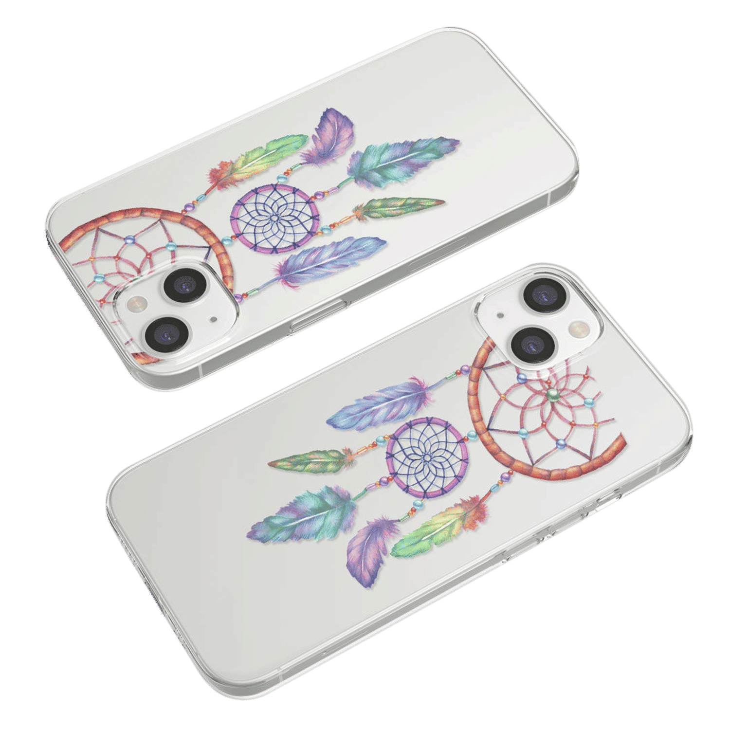 Macmerise Dream Catcher Feathers Liquid Silicone Back Cover for Apple iPhone 14 Plus (Supports Wireless Charging, Multi Color)_7