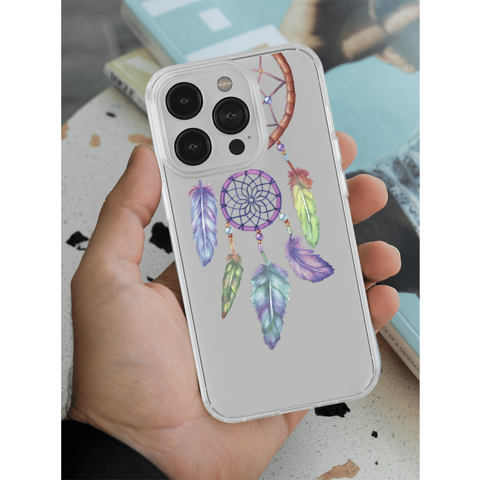 Macmerise Dream Catcher Feathers Liquid Silicone Back Cover for Apple iPhone 14 Pro Max (Supports Wireless Charging, Multi Color) Macmerise Dream Catcher Feathers Liquid Silicone Back Cover for Apple iPhone 14 Pro Max (Supports Wireless Charging, Multi Color)_7