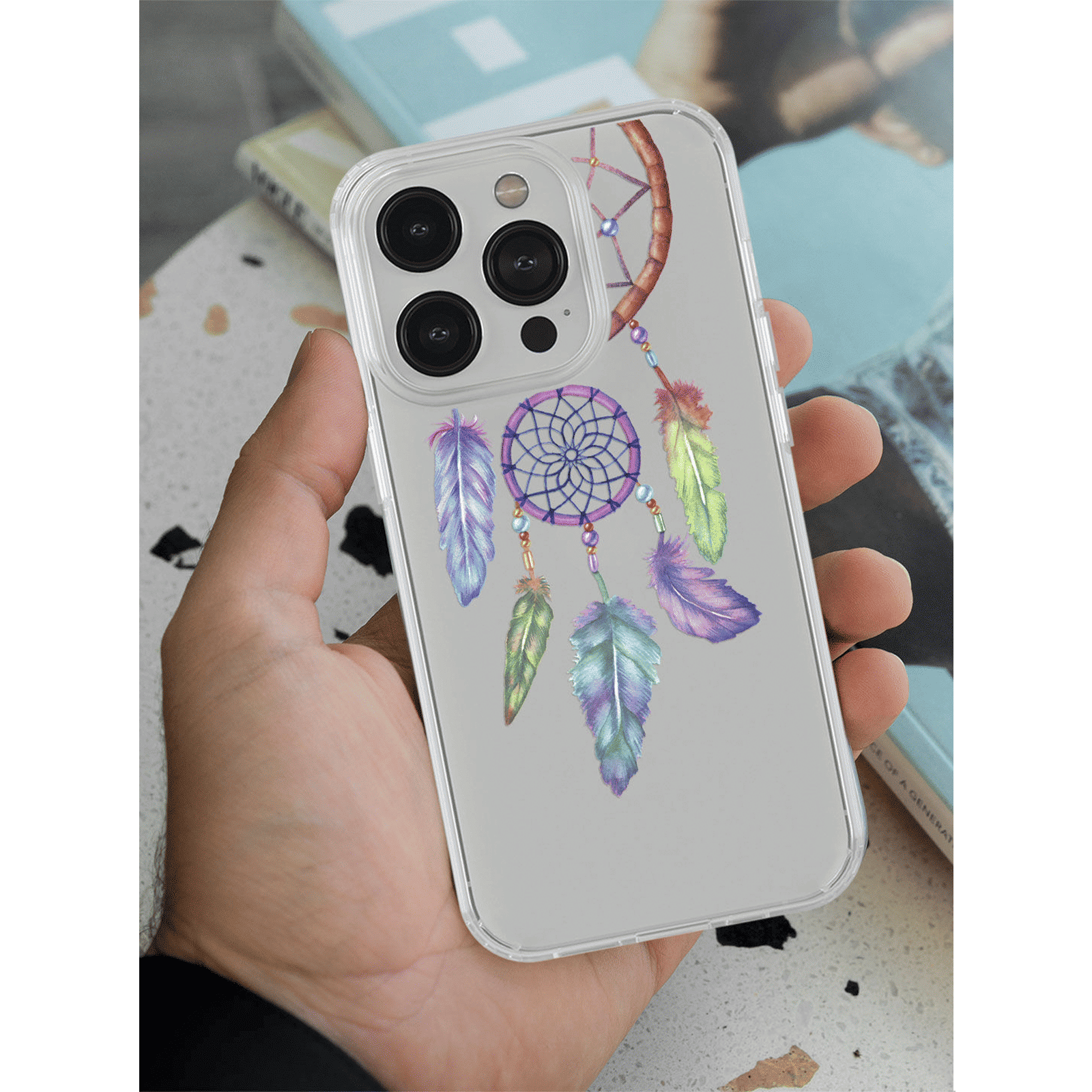 Macmerise Dream Catcher Feathers Liquid Silicone Back Cover for Apple iPhone 14 Pro (Supports Wireless Charging, Multi Color) Macmerise Dream Catcher Feathers Liquid Silicone Back Cover for Apple iPhone 14 Pro (Supports Wireless Charging, Multi Color)_5