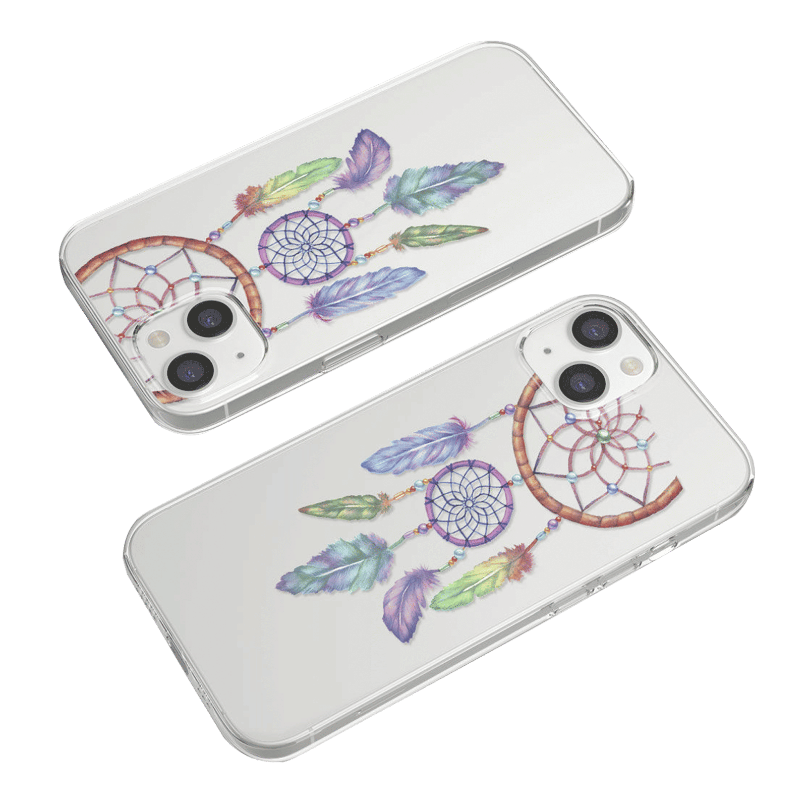 Macmerise Dream Catcher Feathers Liquid Silicone Back Cover for Apple iPhone 14 (Supports Wireless Charging, Multi Color)_7