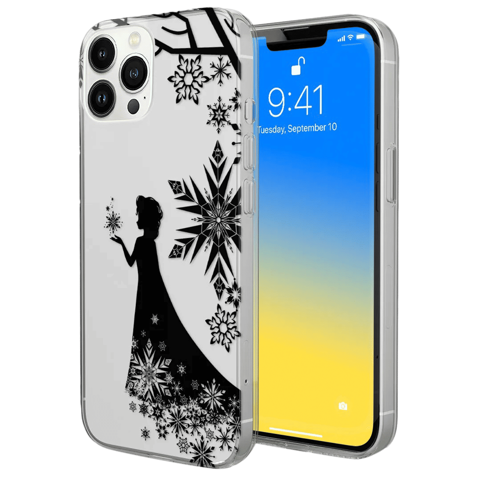 Macmerise Elsa Silhouette Silicone Back Cover for Apple iPhone 14 Pro Max (Supports Wireless Charging, Multi Color)_1