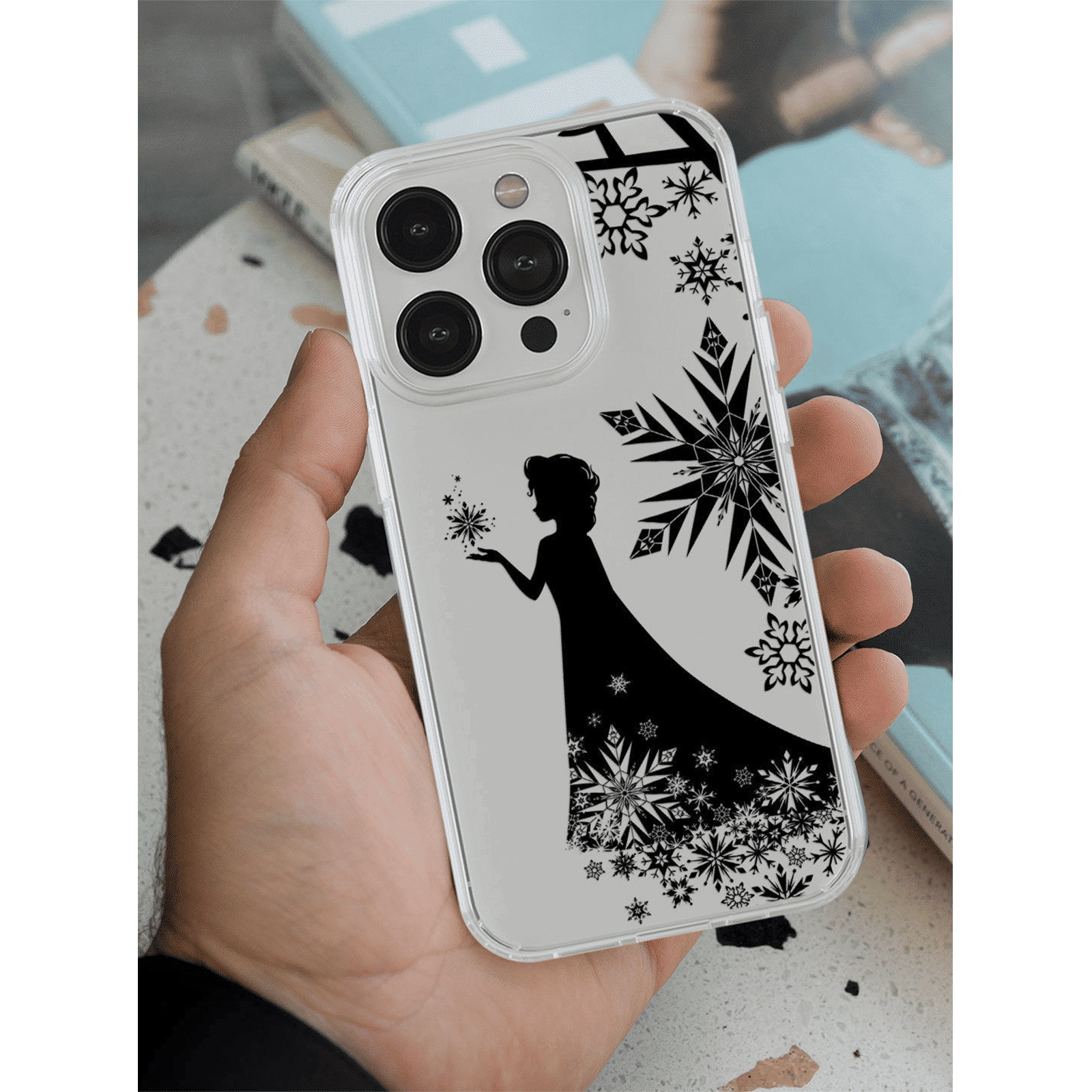 Macmerise Elsa Silhouette Silicone Back Cover for Apple iPhone 14 Pro (Supports Wireless Charging, Multi Color)_8