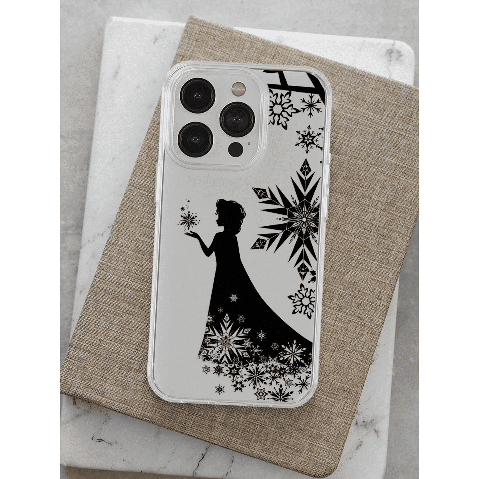 Macmerise Elsa Silhouette Silicone Back Cover for Apple iPhone 14 Pro (Supports Wireless Charging, Multi Color)_3